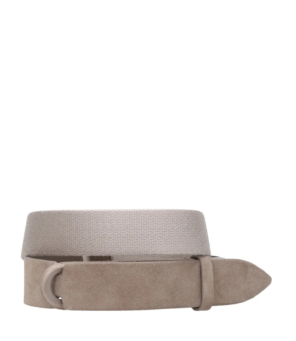Orciani Nobuckle Suede In Neutral