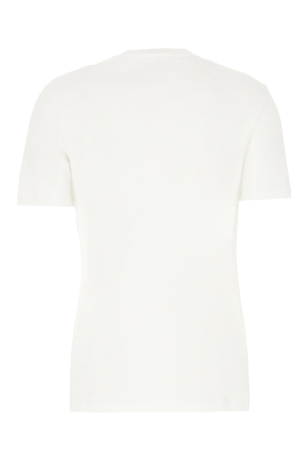 Shop Versace White Cotton T-shirt In White Gold