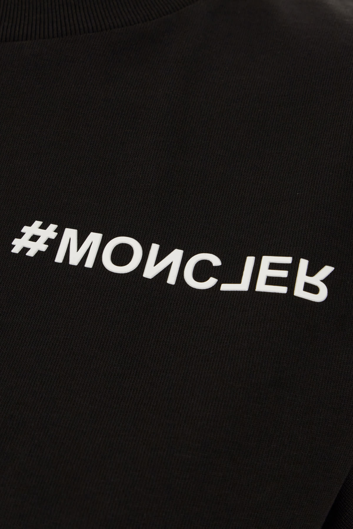 Shop Moncler Black Cotton T-shirt