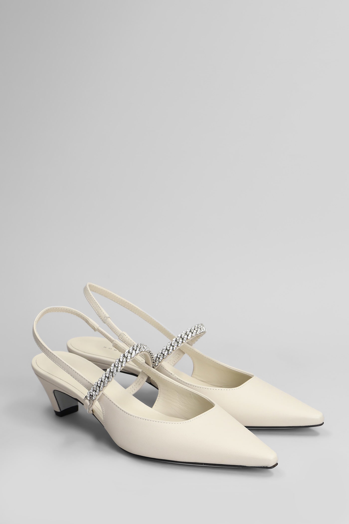 Shop Roberto Festa Mallory Pumps In Beige Leather