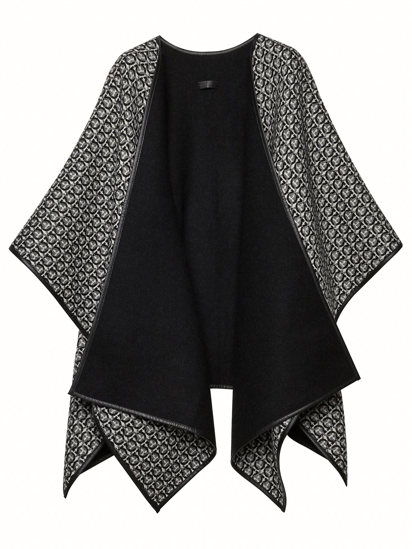 Shop Ferragamo Black Wool Cape