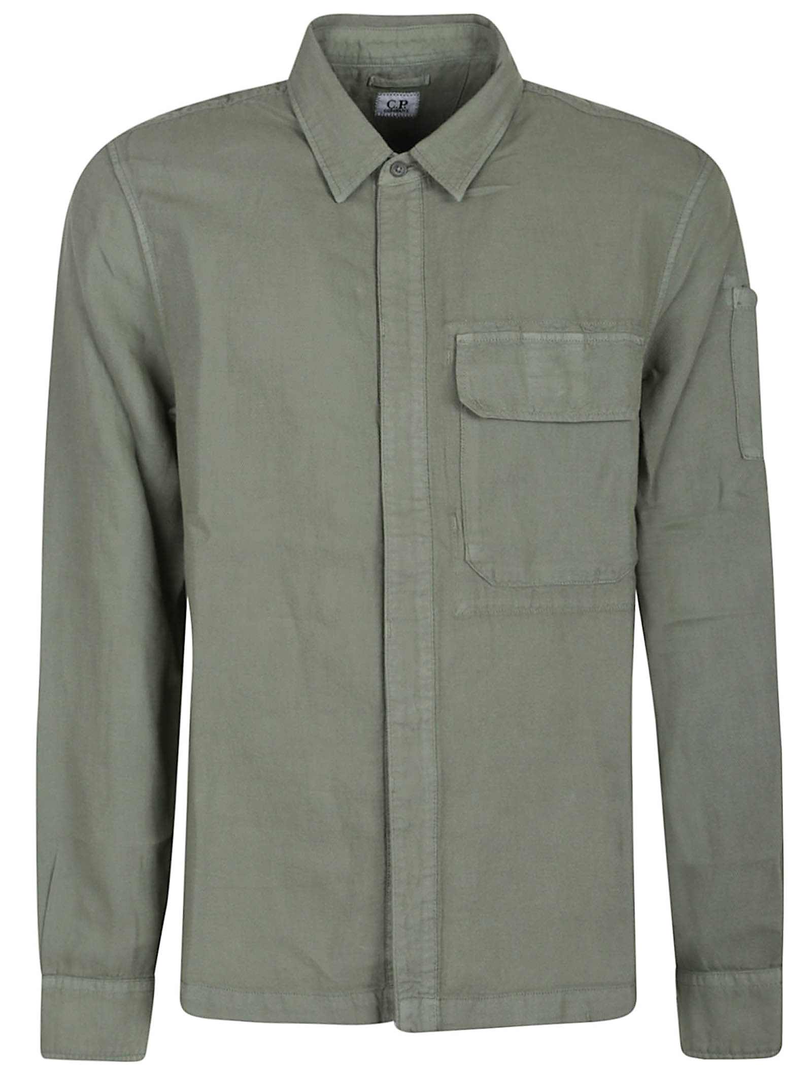C.p. Company Lens Overshirt In Green