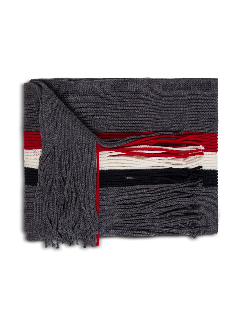 MONCLER GREY WOOL SCARF WITH LOGO,3C00007A9575998