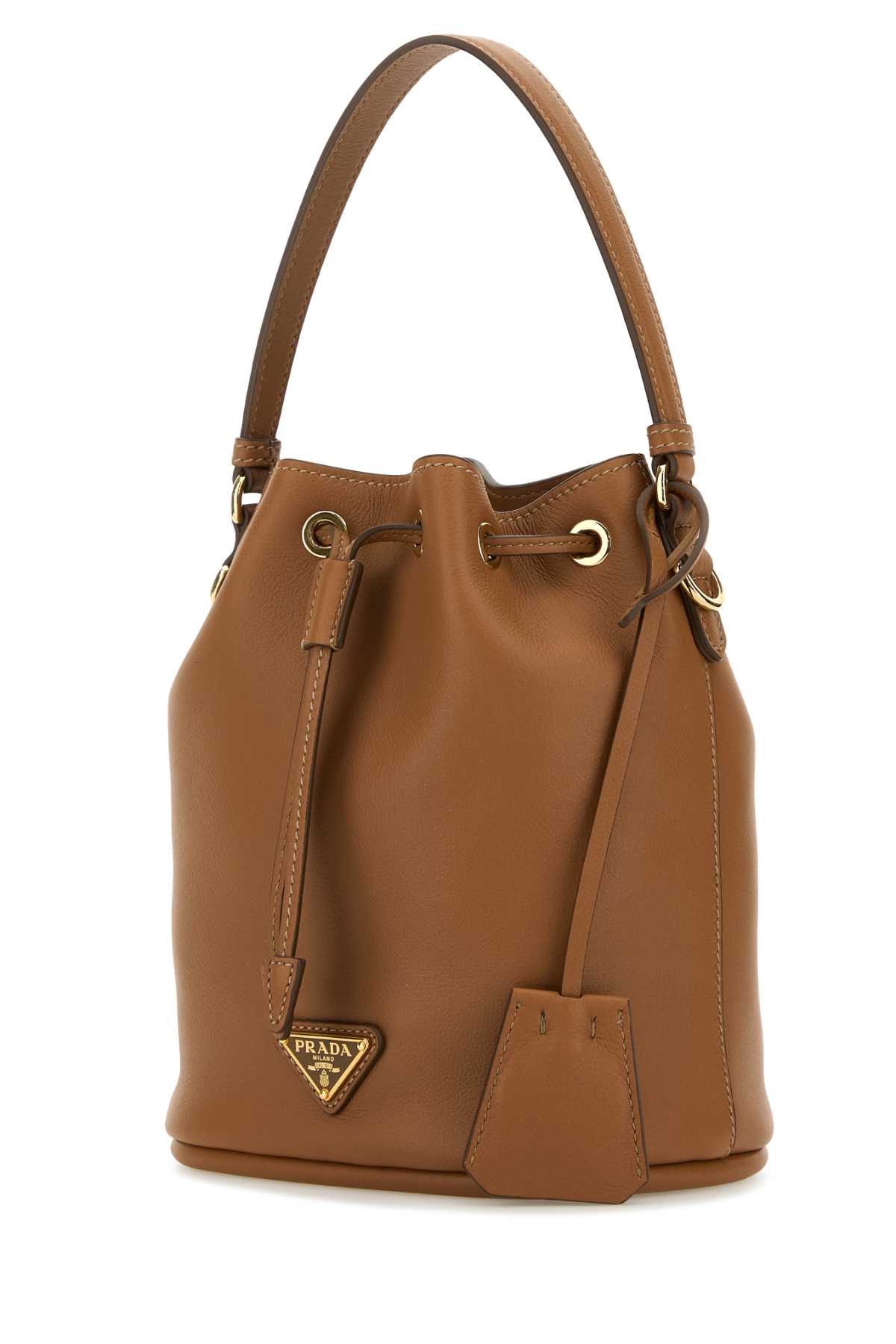 Shop Prada Caramel Leather Re-edition 1978 Bucket Bag In Caramel 0