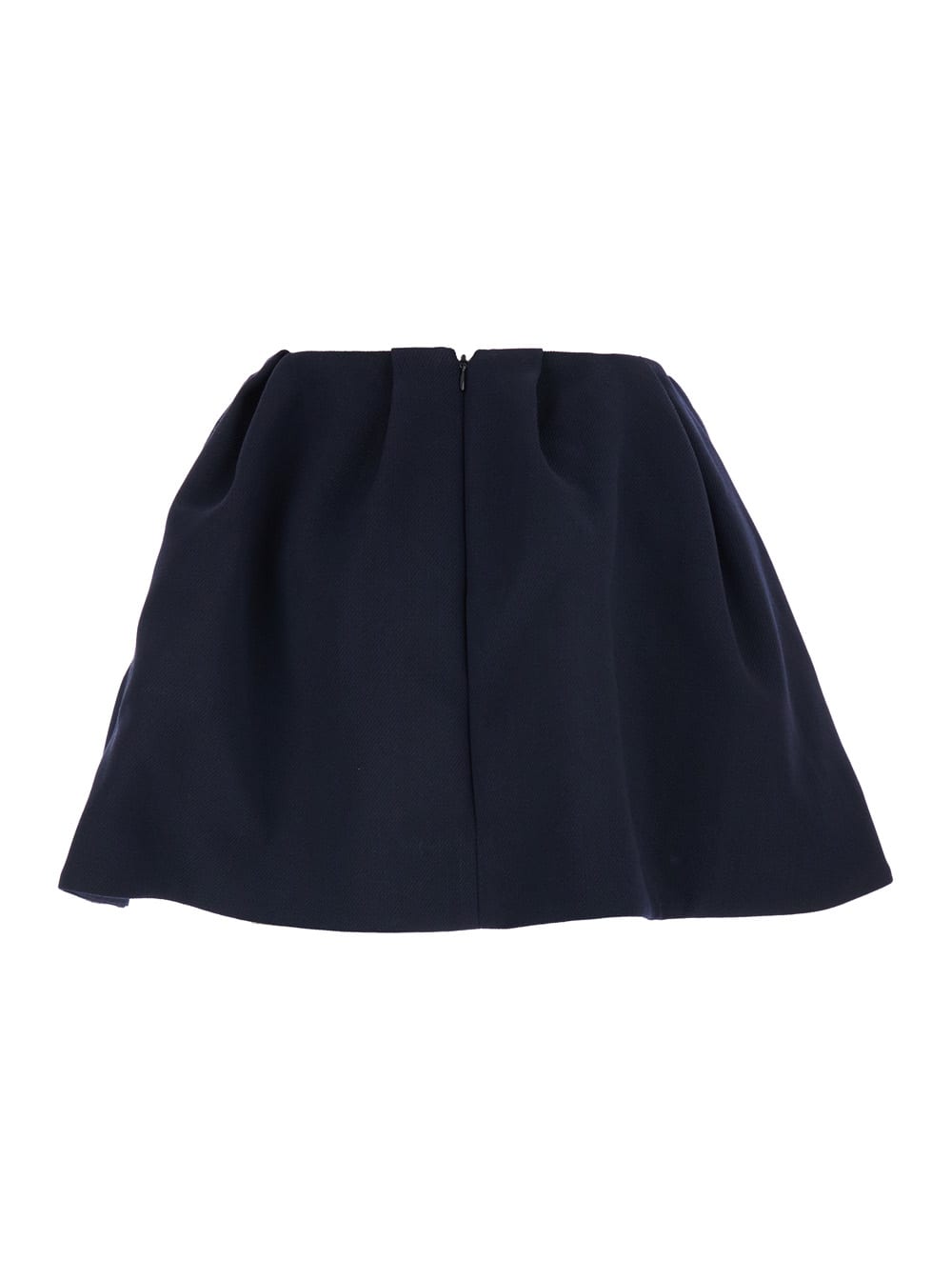 Shushu-tong Blue Pleated Miniskirt With Rear Concealed Zip Closure In Wool Woman In Blue