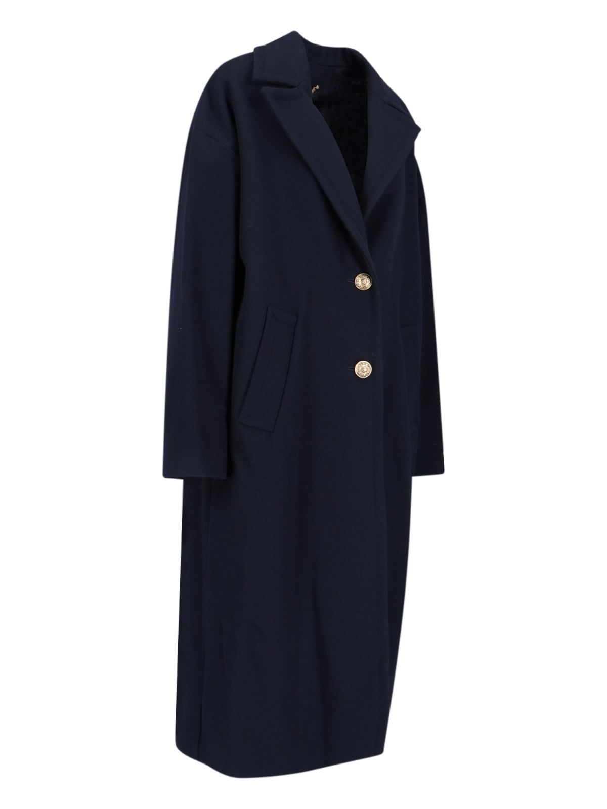 Golden Goose Cocoon Single-breasted Coat In Blue