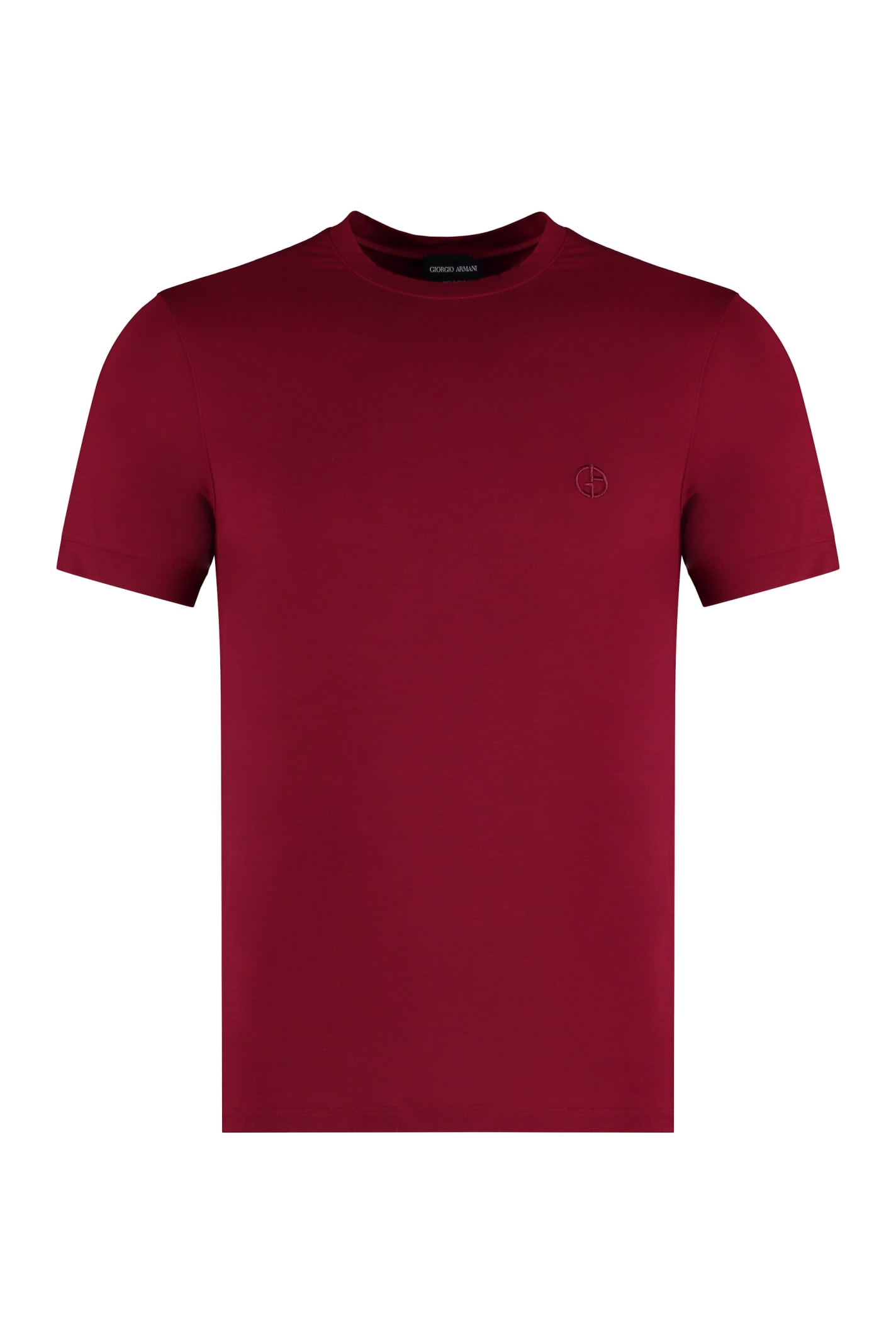 Shop Giorgio Armani Viscose Crew-neck T-shirt In Red