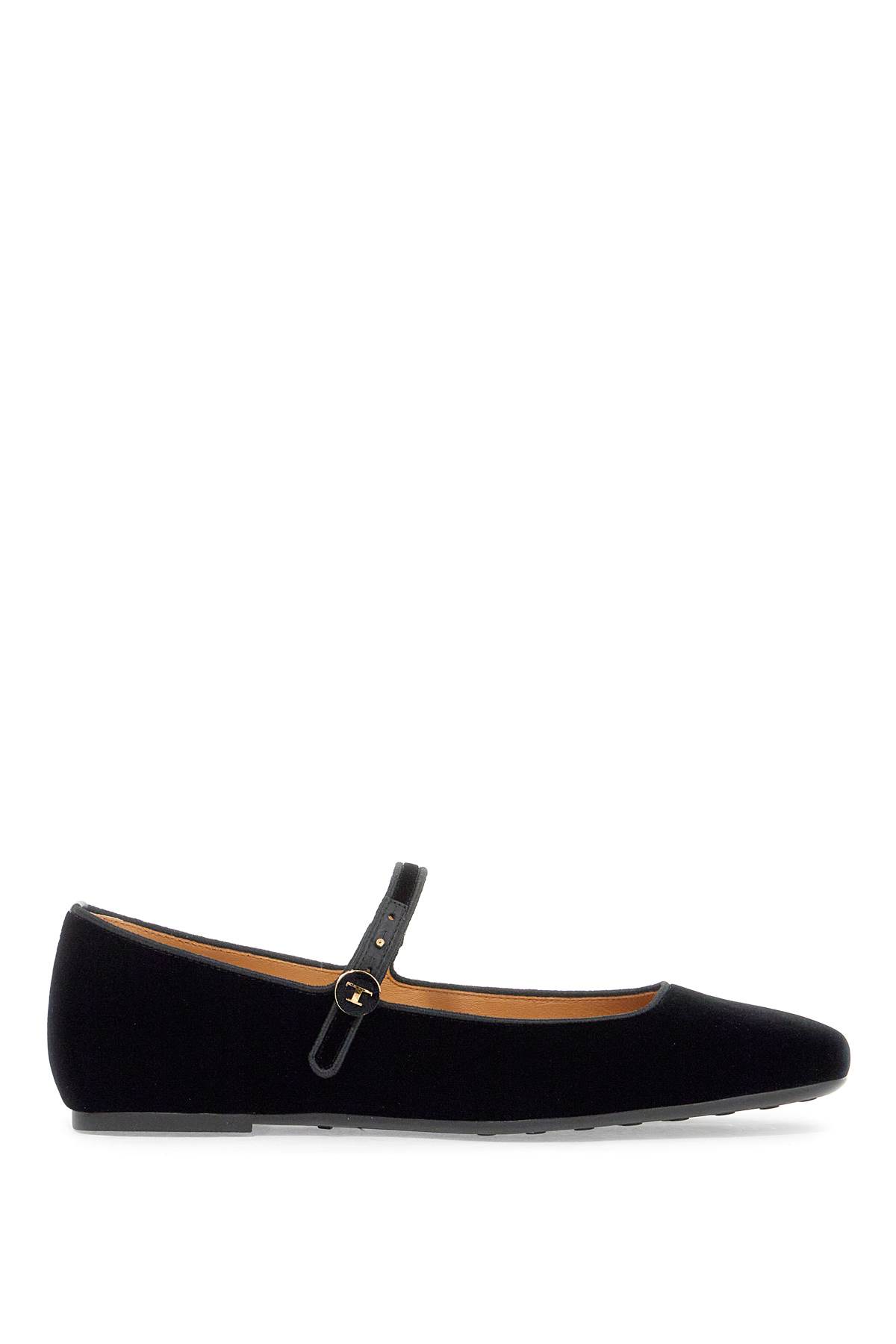 Shop Tod's Velvet Ballet Flats For In Nero (black)