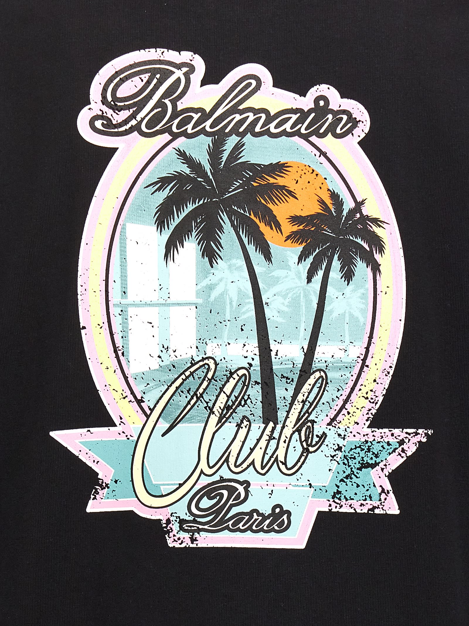 Shop Balmain Club T-shirt In Black