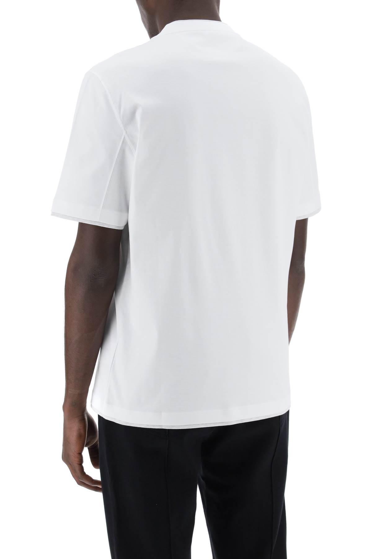 Shop Brunello Cucinelli Layered-effect T-shirt In White