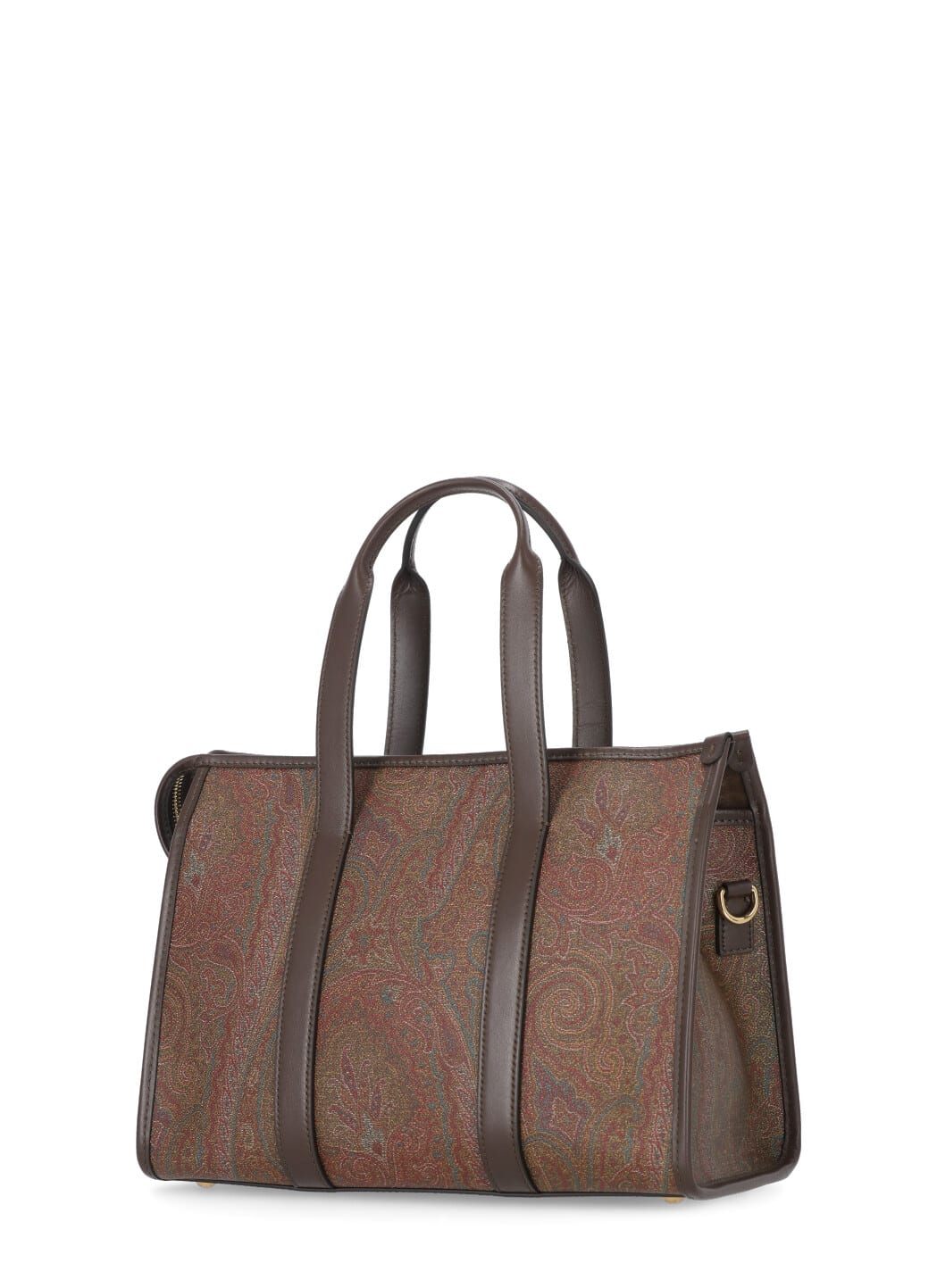 Shop Etro Paisley Medium Bag In Brown