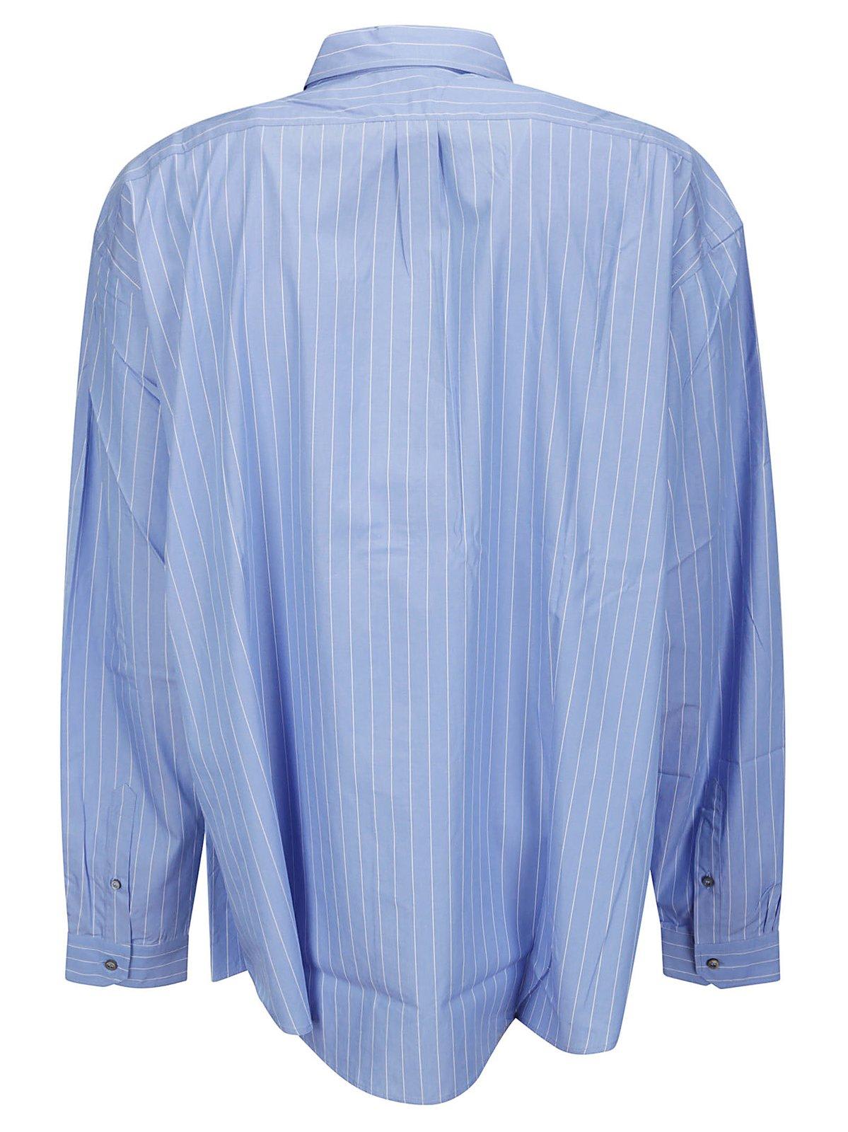 Shop Y/project Striped Buttoned Shirt In Blue
