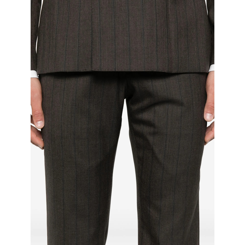 Reveres 1949 Pinstripe Double-breasted Suit In Brown