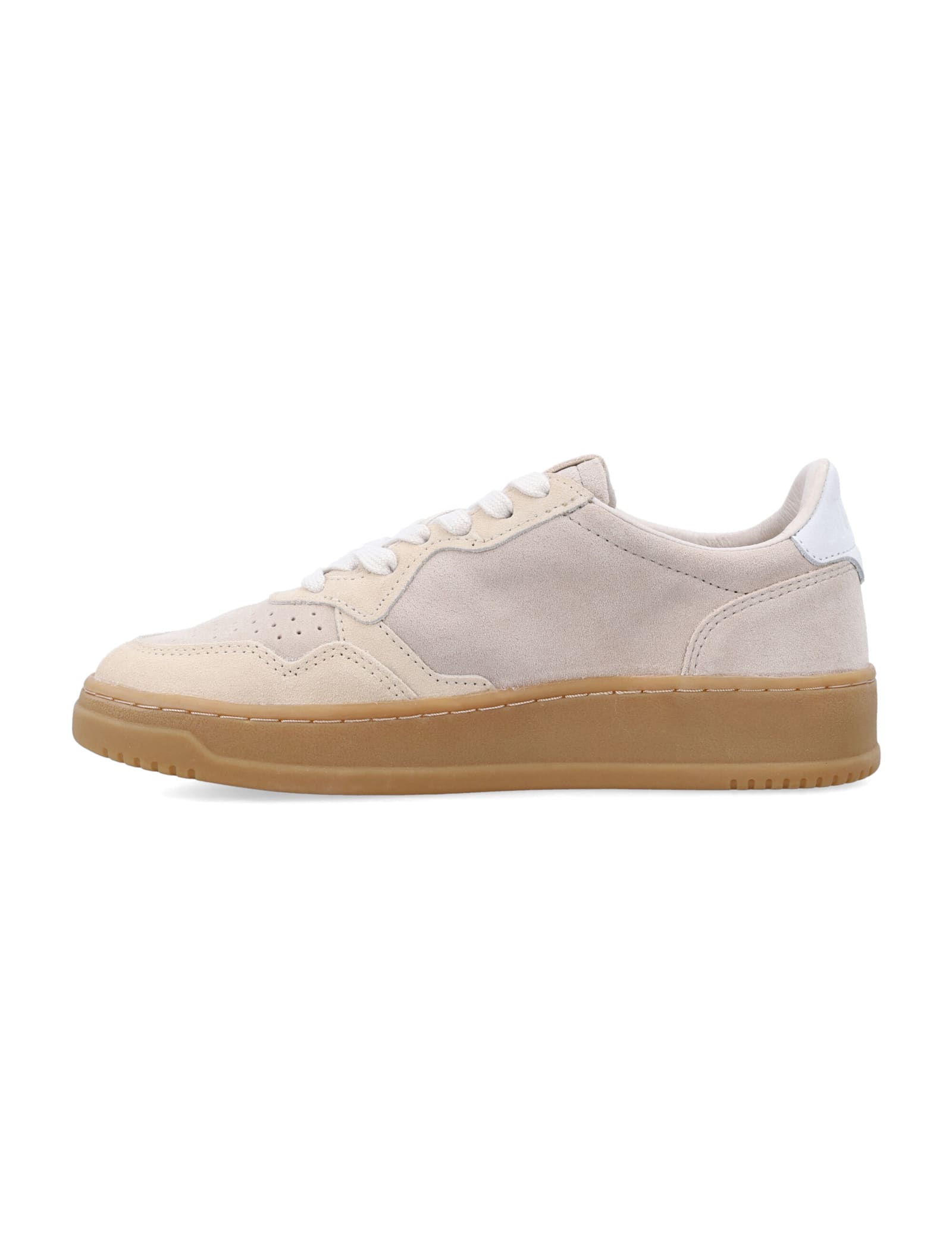 Shop Autry Medalist Low Top Sneakers In Sand Ecru