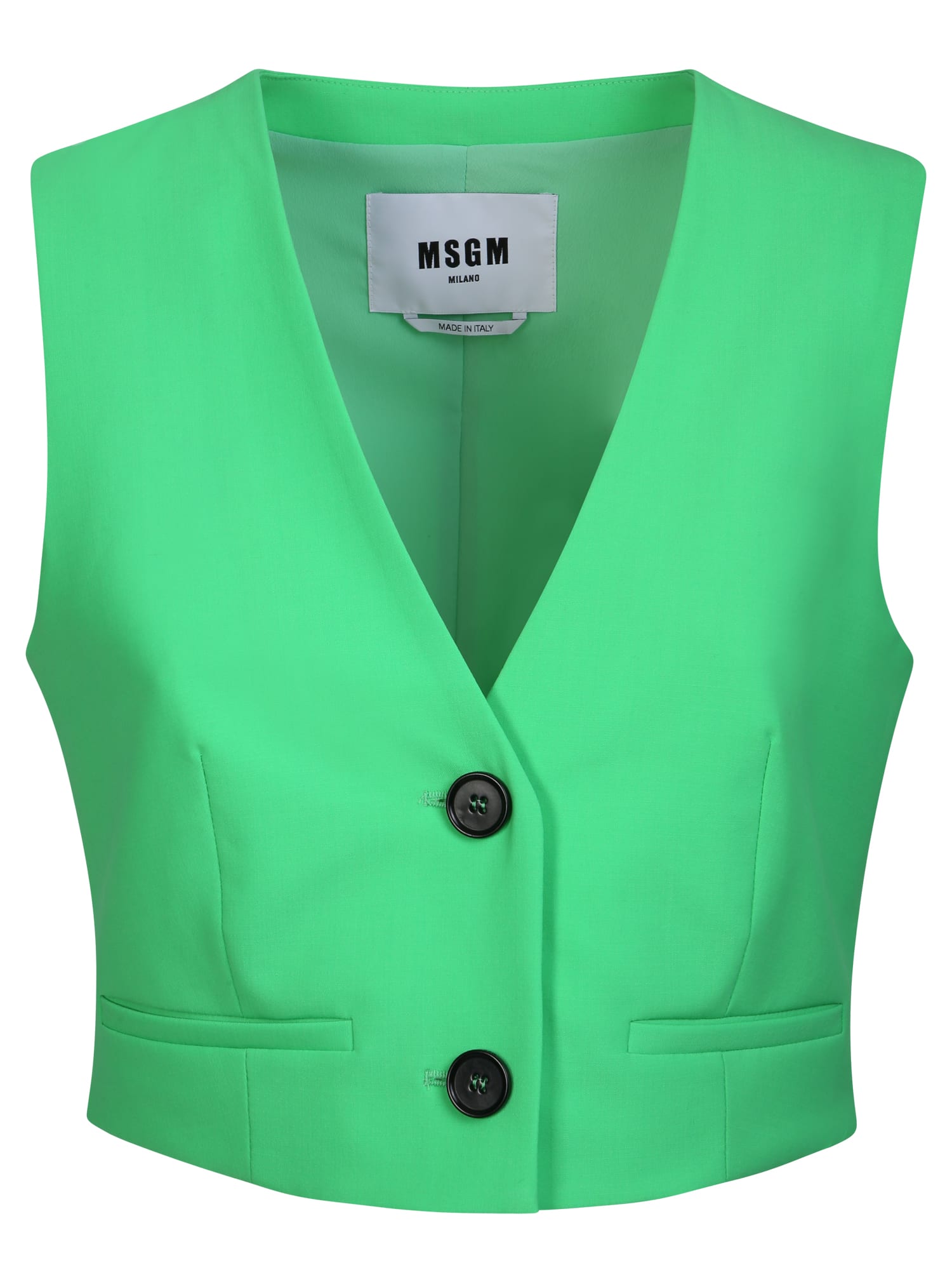 MSGM TAILORED GREEN WAISTCOAT