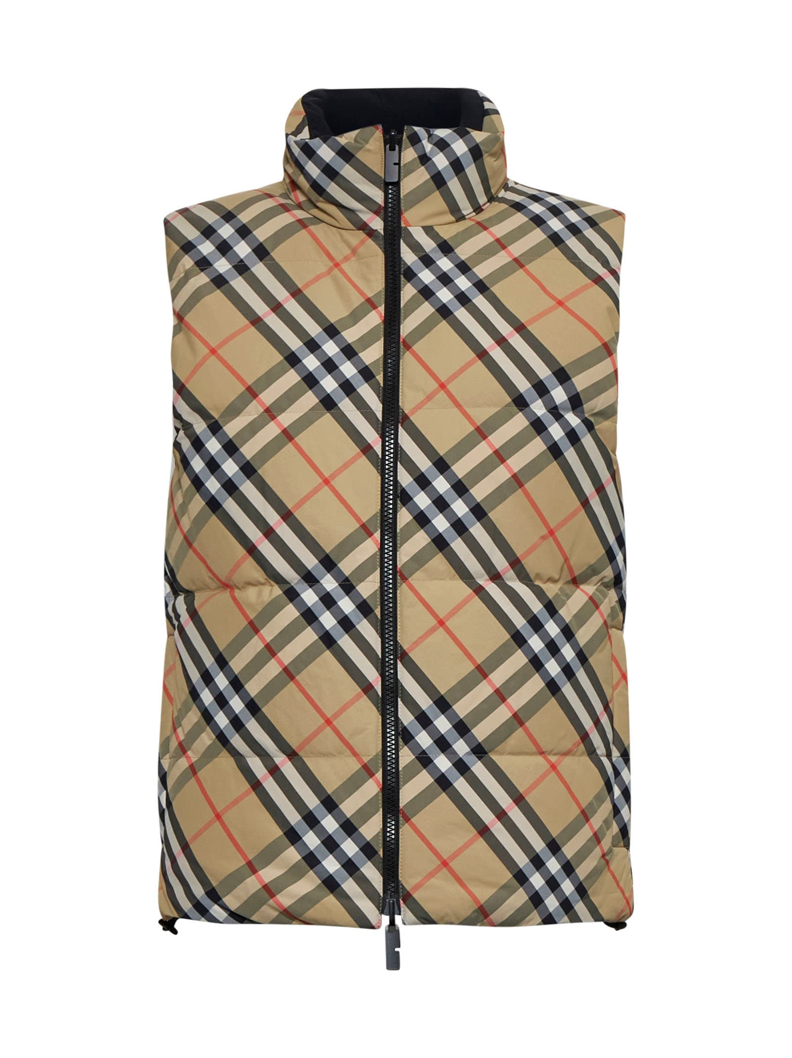 Shop Burberry Down Jacket In Sand Ip Check