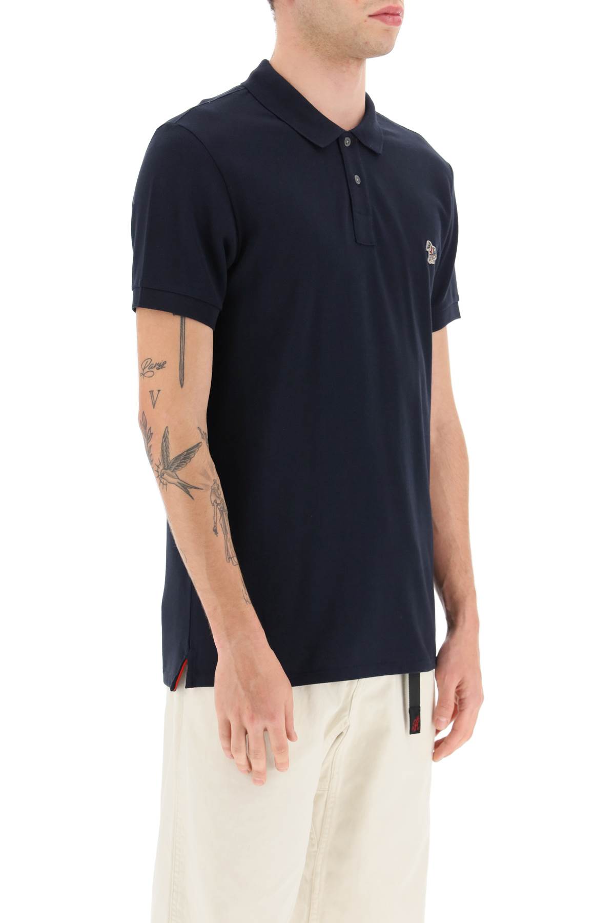 Shop Ps By Paul Smith Slim Fit Polo Shirt In Organic Cotton In Very Dark Navy (blue)
