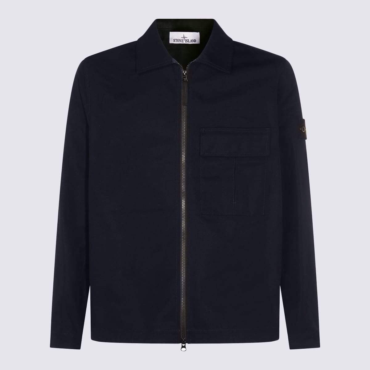 Dark Blue Cotton Casual Jacket