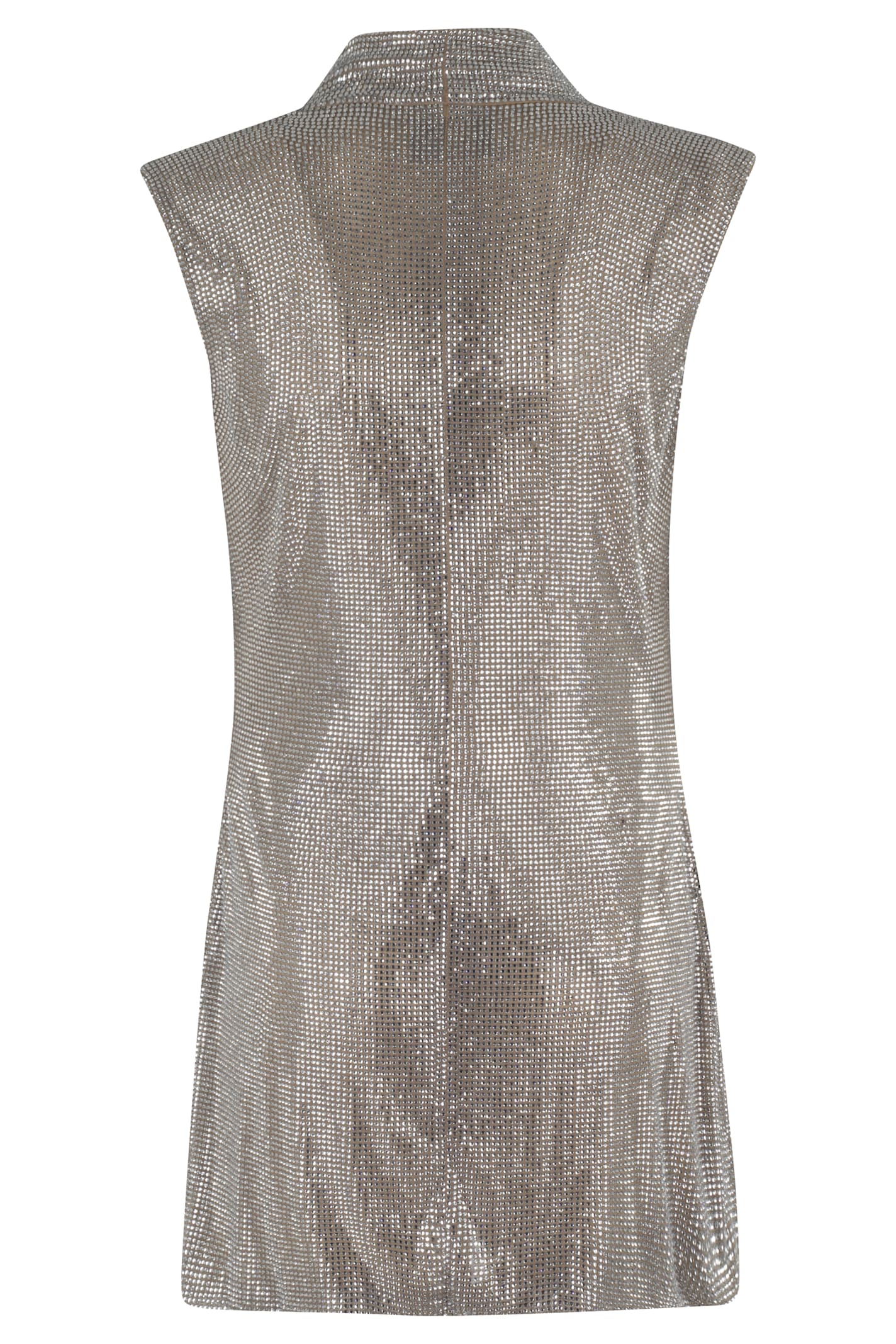Giuseppe Di Morabito Silver Mini Dress With Draped Neckline In Gray