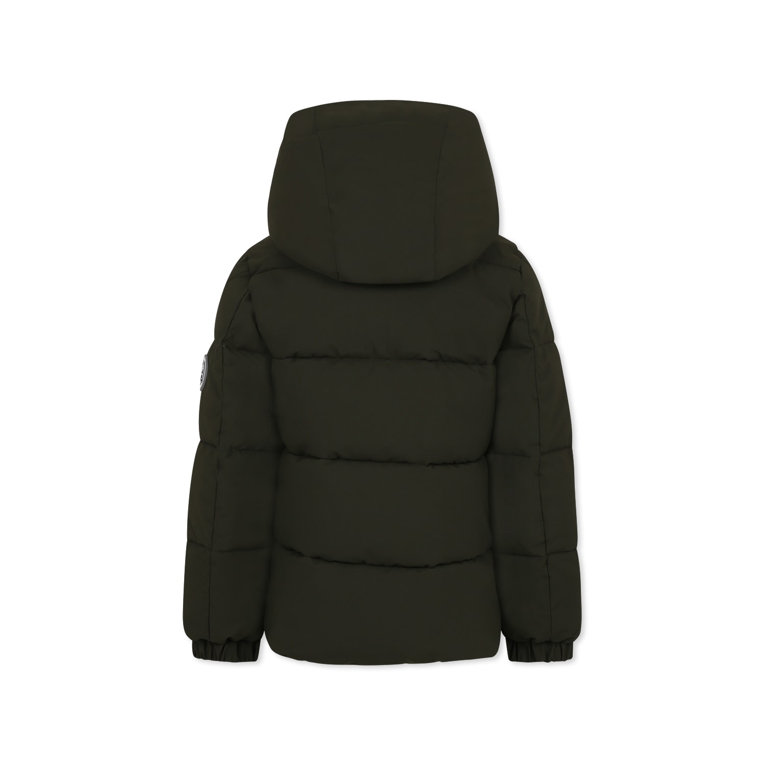 Save The Duck Green Down Jacket For Boy With Logo In Green