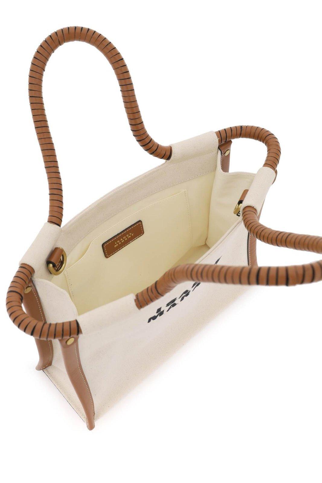 Shop Isabel Marant Toledo Small Top Handle Bag In Neutrals/brown