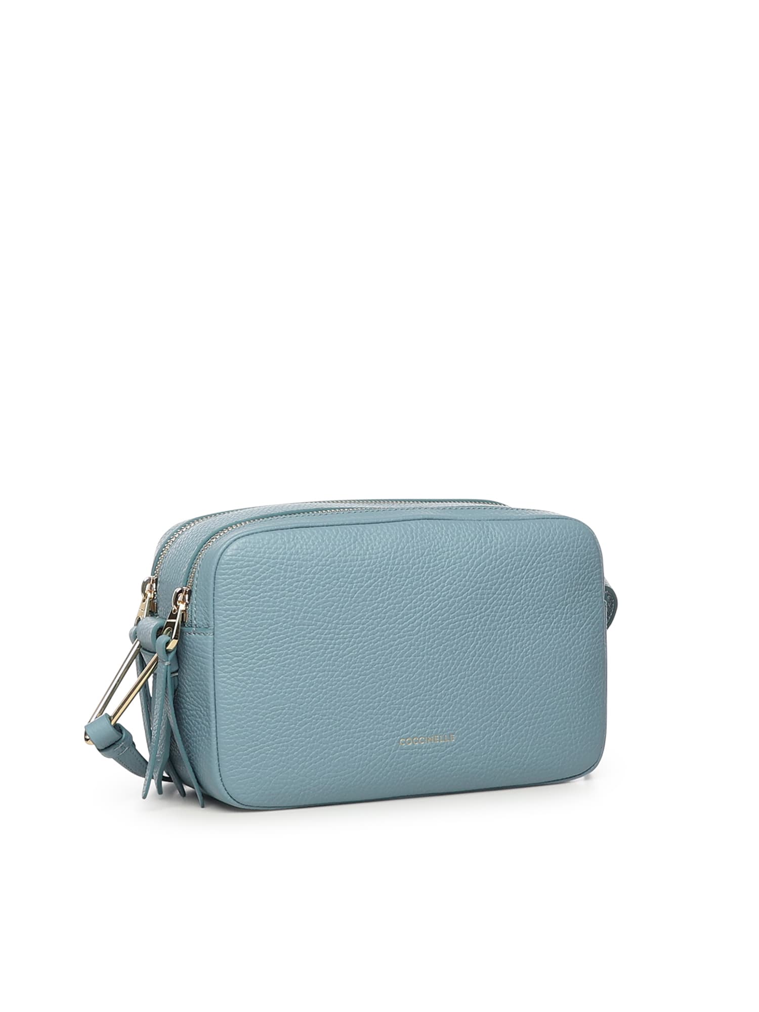 Coccinelle Zip Leather Shoulder Bag In Blue