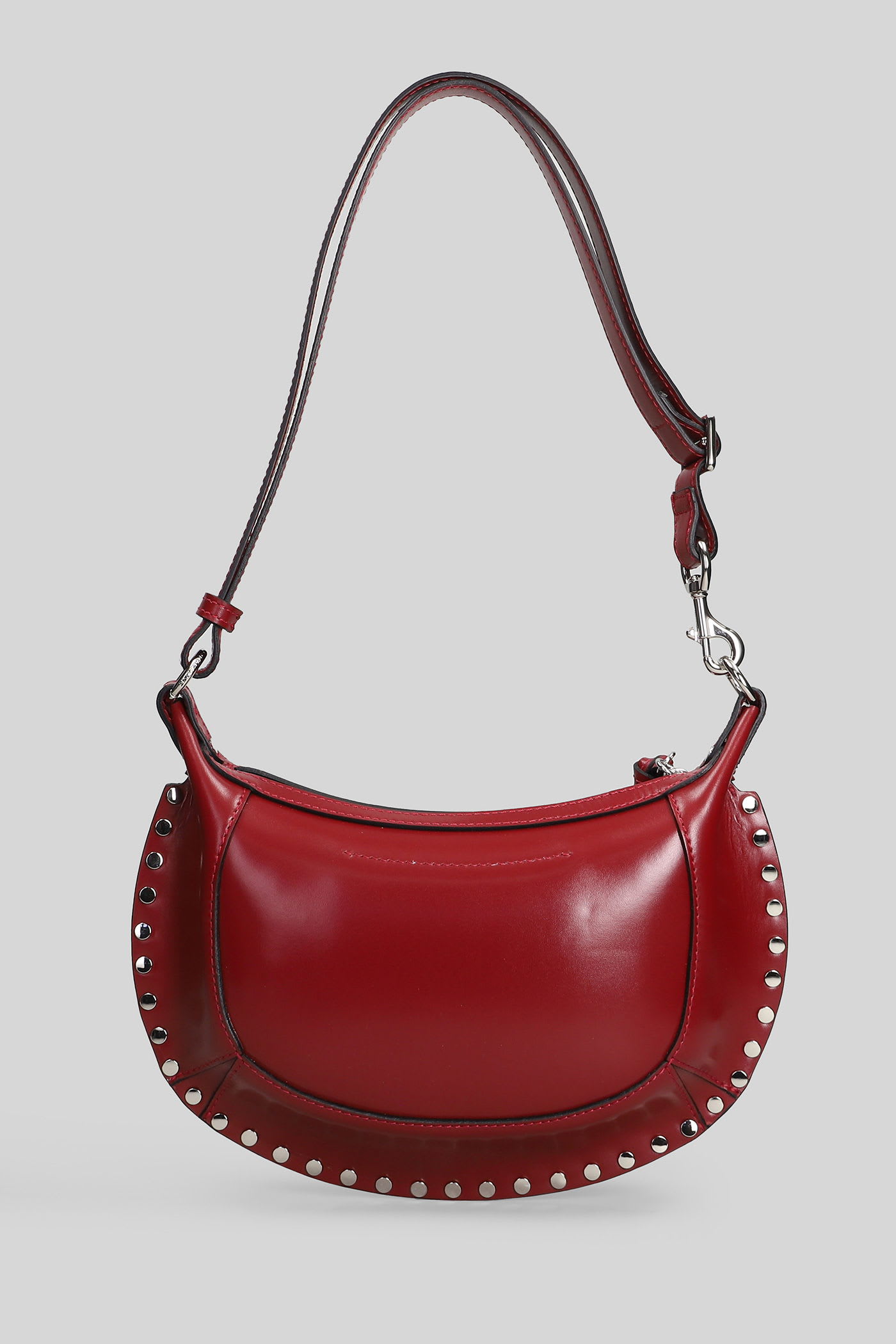 Isabel Marant Oskan Moon Shoulder Bag In Red Leather In Red
