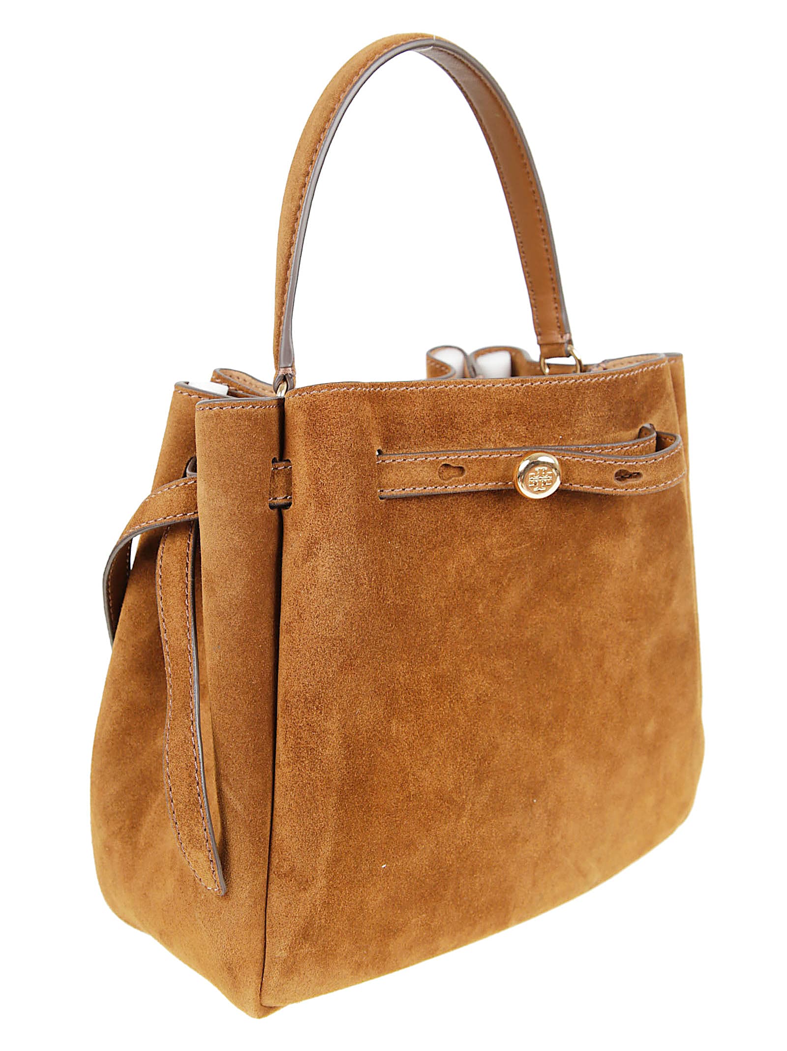 Tory Burch Romy Suede Bucket Bag In Brown