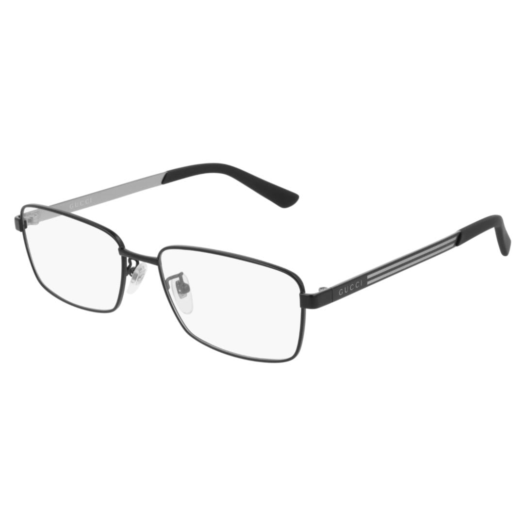 Gucci Stripe Detailing Rectangular-frame Glasses In Black