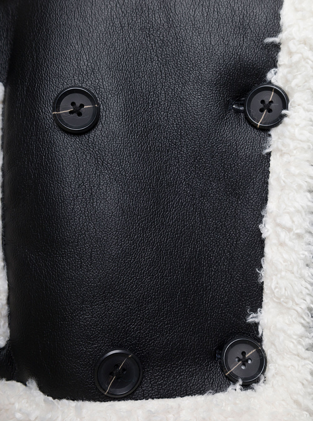 Shop Stand Studio Khristy Black And White Shearling Jacket With Faux Fur Trims In Faux Leather Woman In Nero
