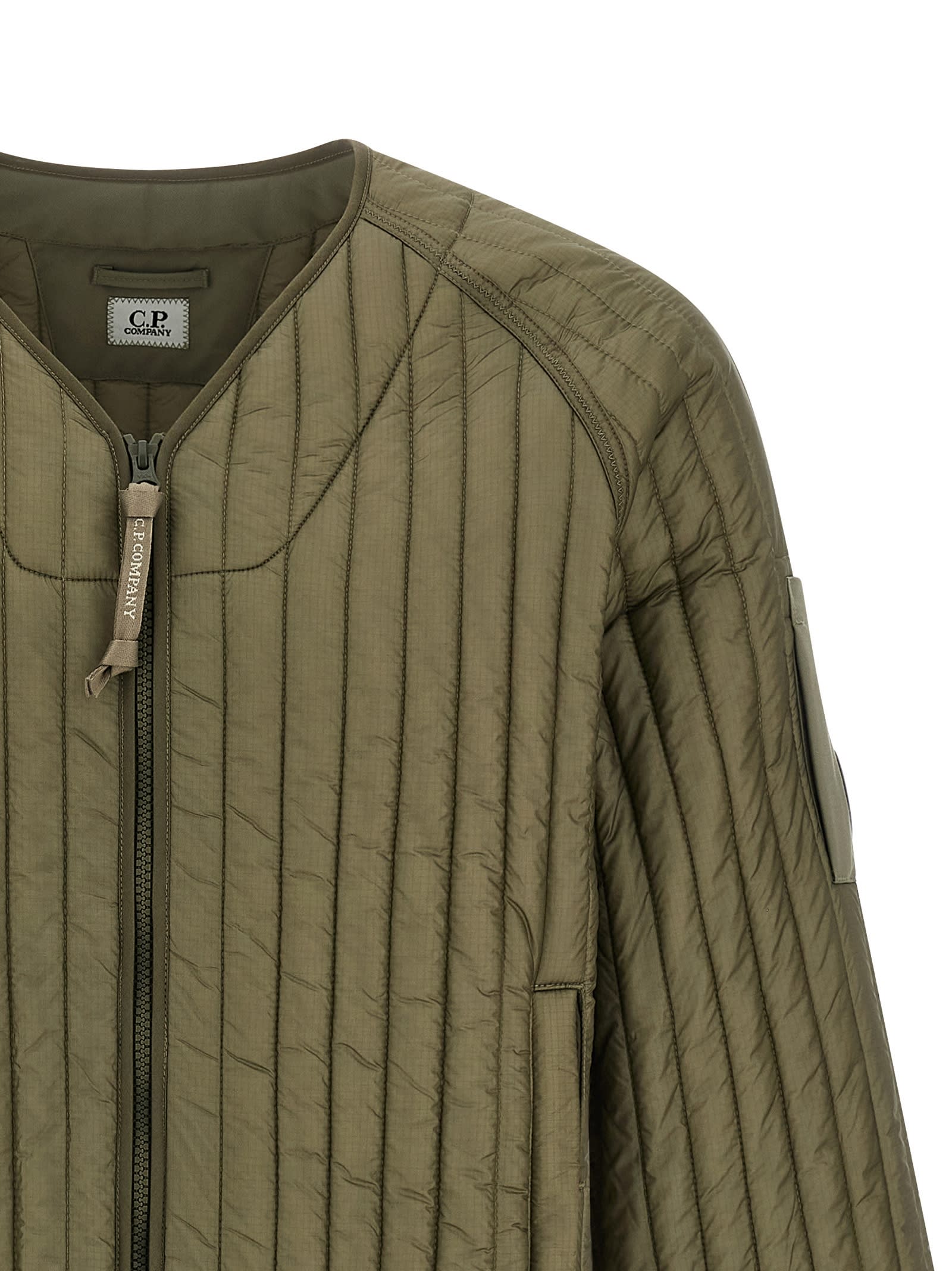 C.p. Company C. P. Company Ribbed Down Jacket In Green