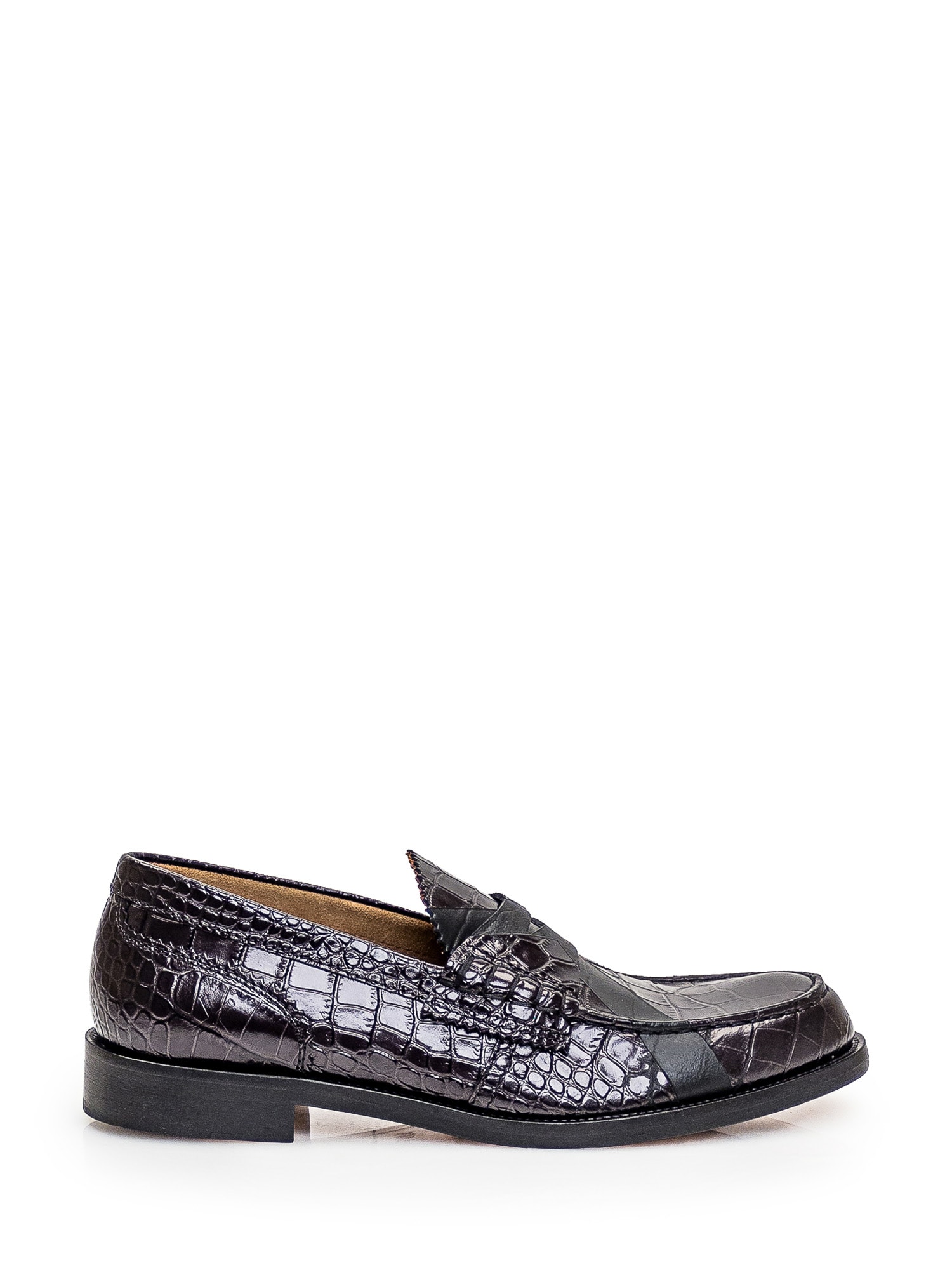 Shop College Leather Loafer In Nero-black