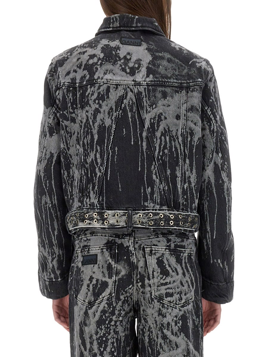 Shop Ganni Heavy Denim Jacket In Black