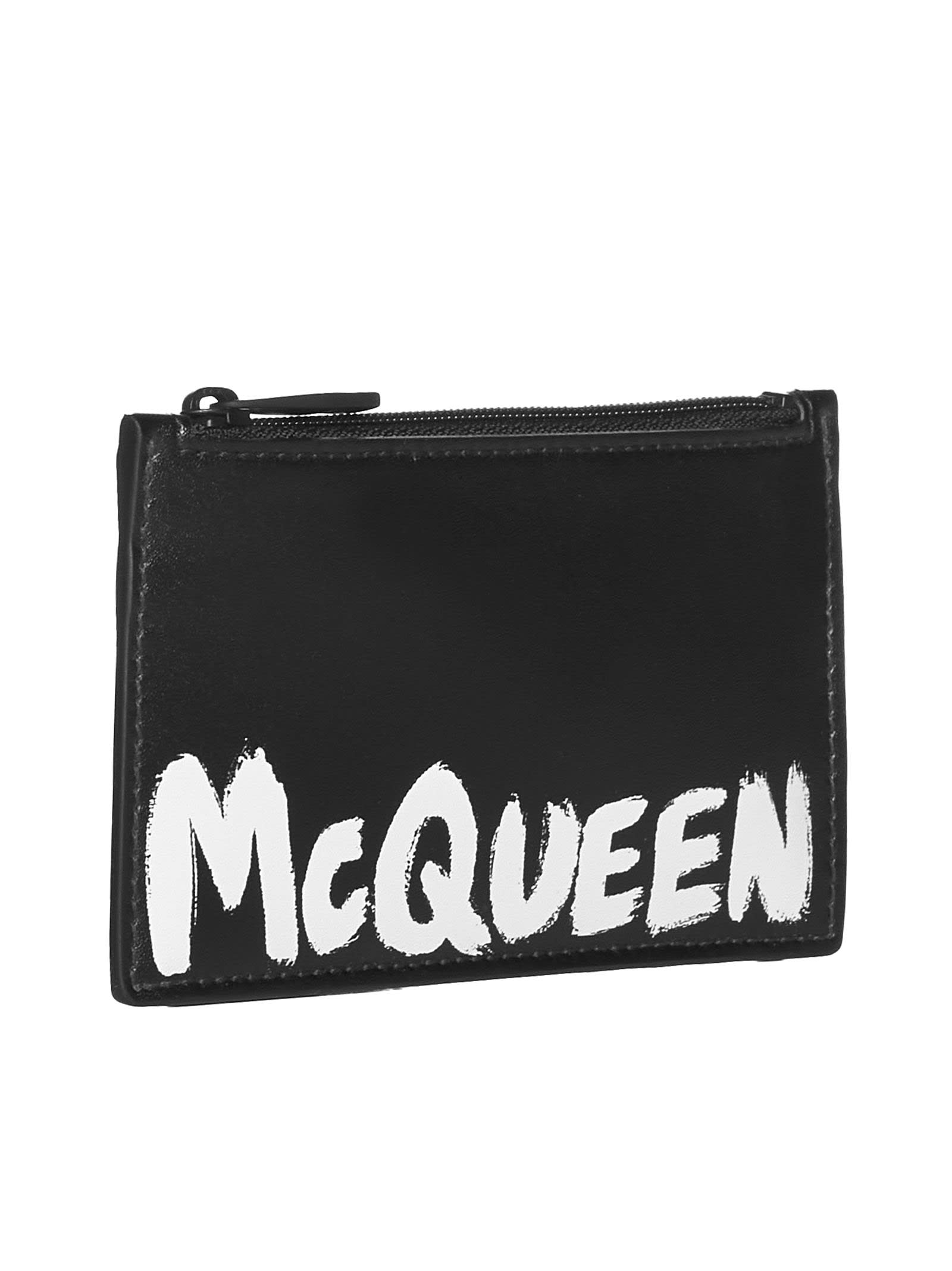 Shop Alexander Mcqueen Wallet In Black Whtite