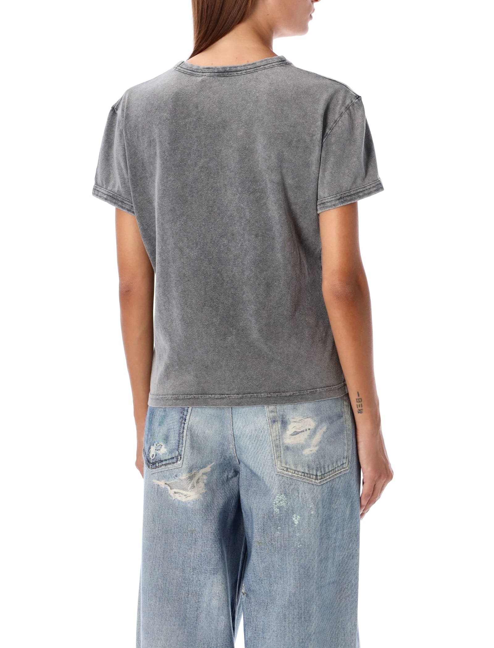 Shop Acne Studios Etza Blurred T-shirt In Faded Gray