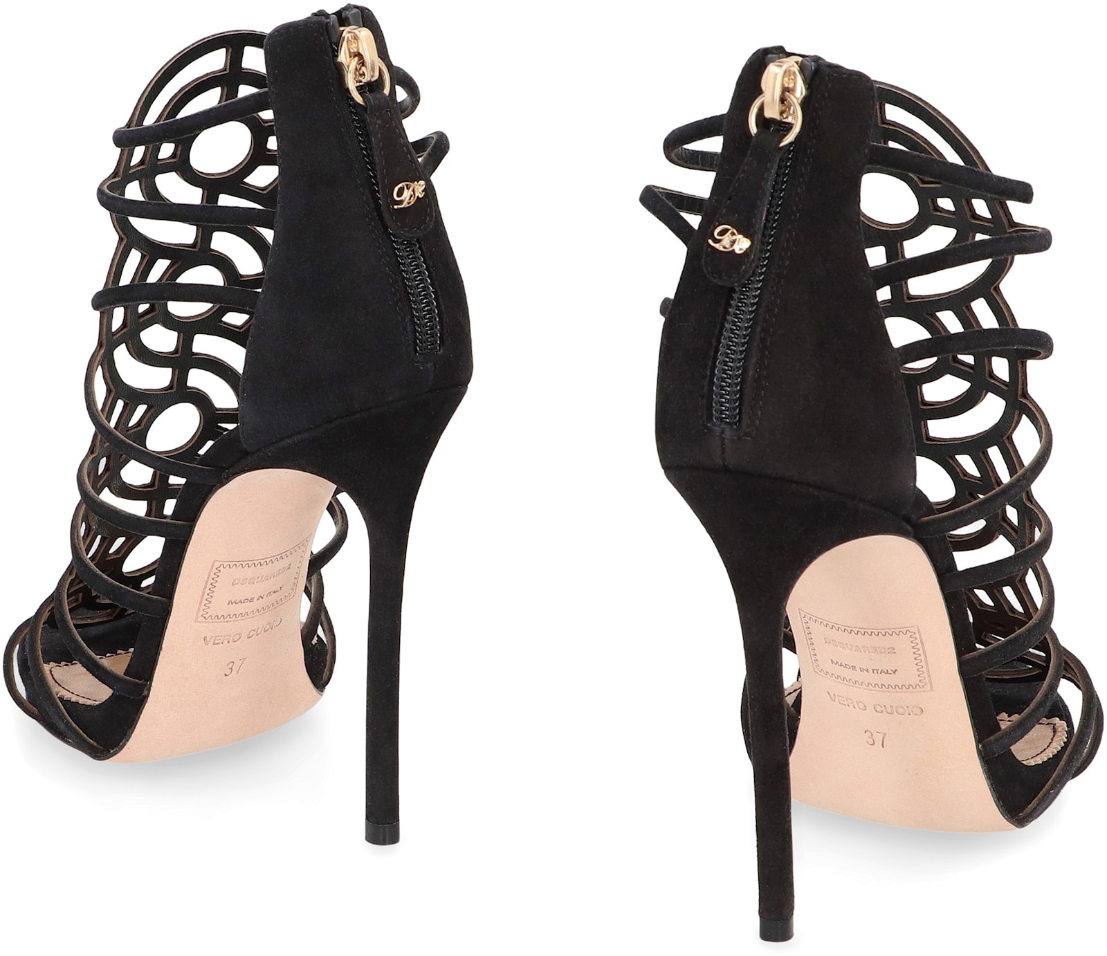 Dsquared2 Suede Stiletto Heel Sandals With Cut-out Design
