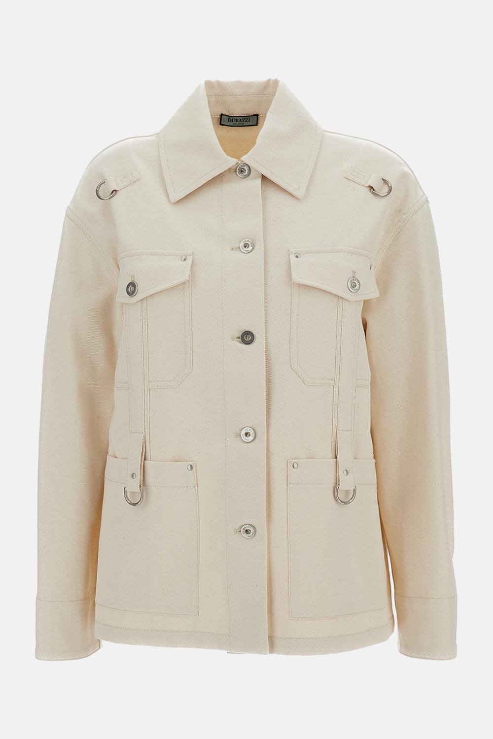 Durazzi Milano Denim Overshirt In Sand