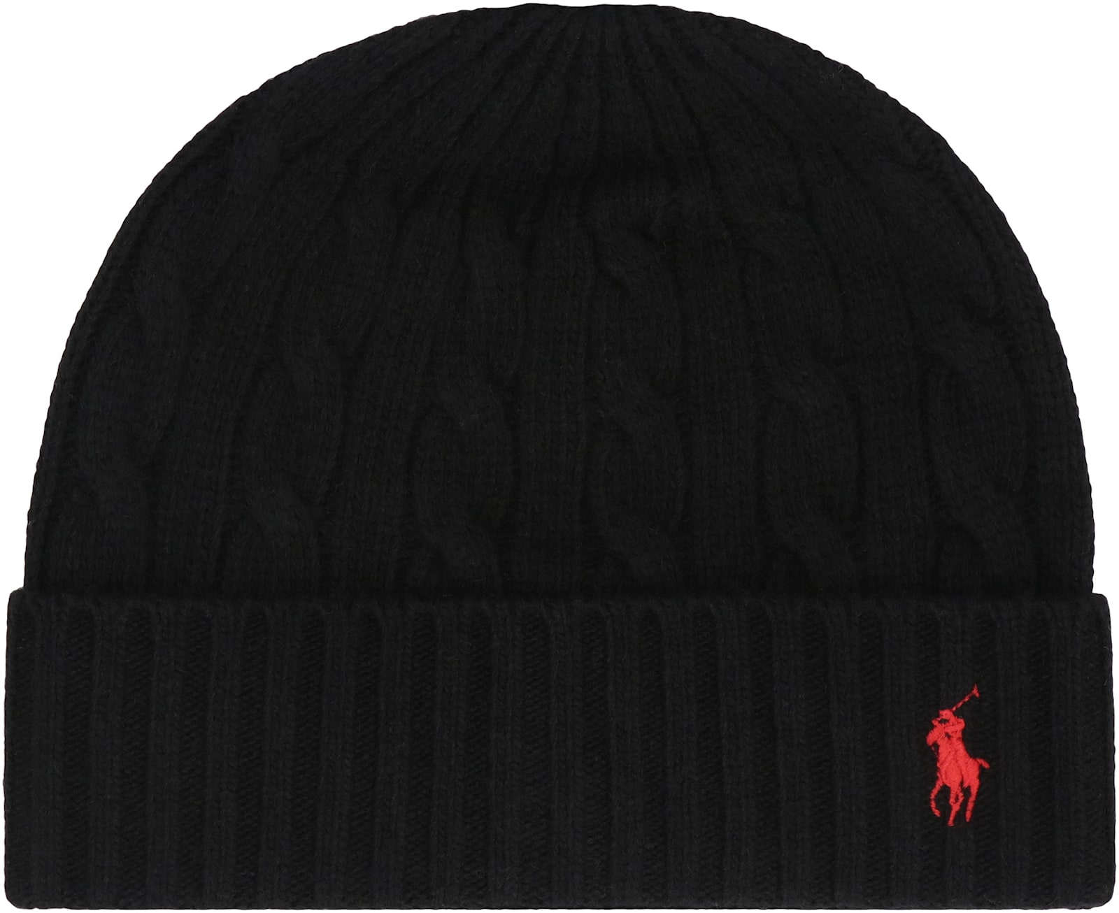 Shop Polo Ralph Lauren Knitted Wool Beanie Hat In Black