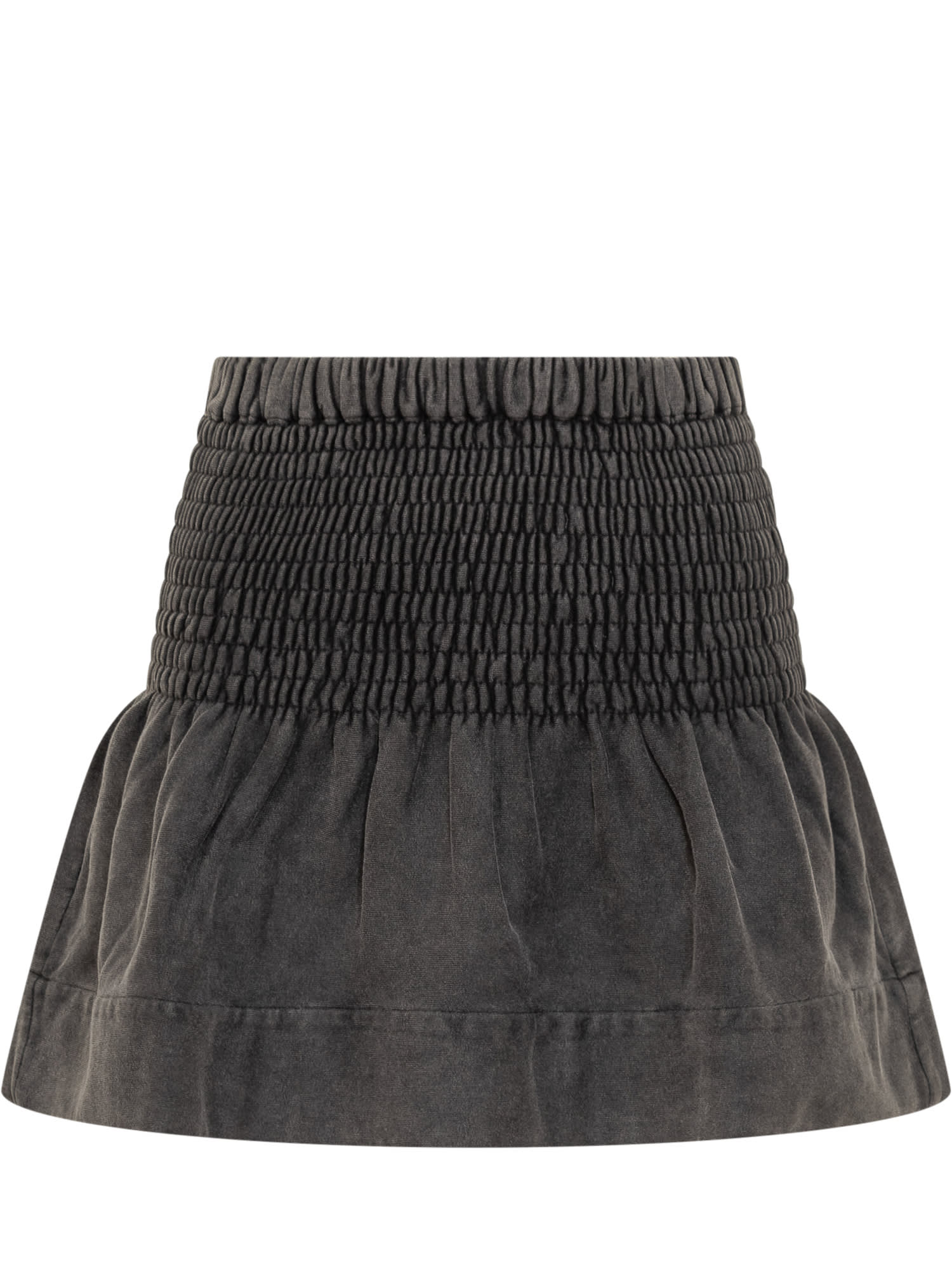 Isabel Marant Étoile Isabel Marant Etoile Charcoal Cotton Pacifica Mini Skirt In Faded Black