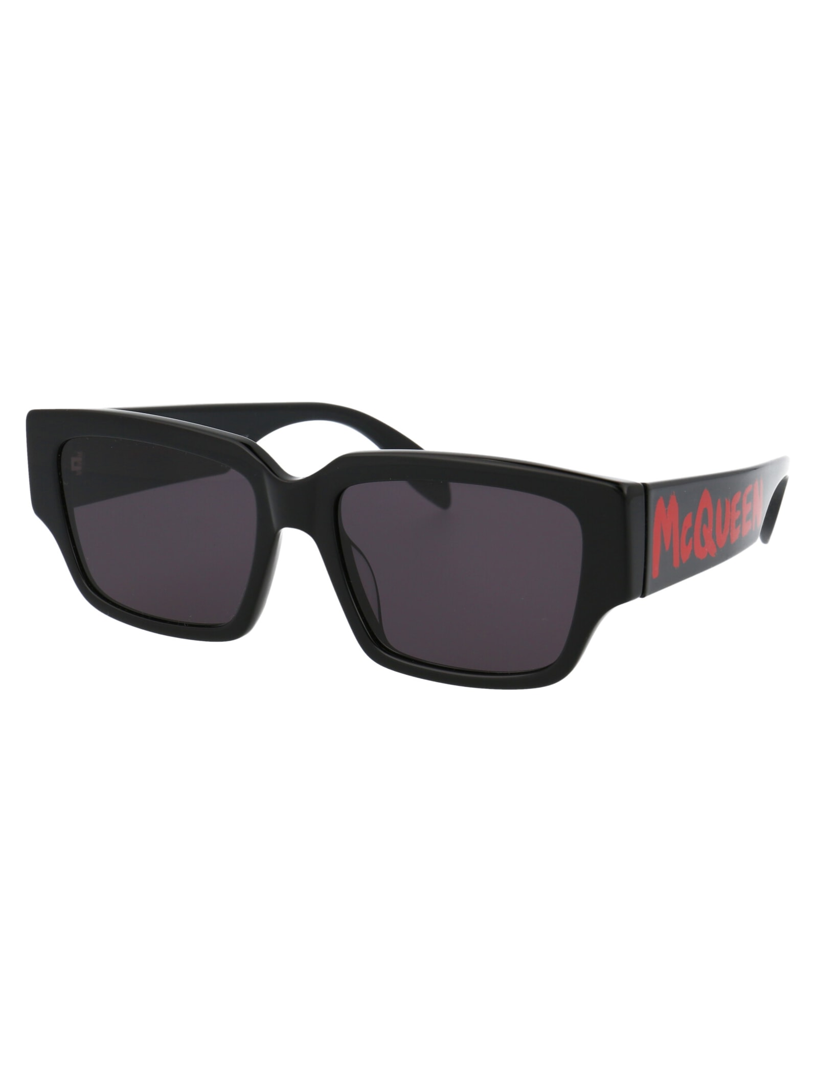 Shop Alexander Mcqueen Am0329s Sunglasses In 002 Black Black Grey