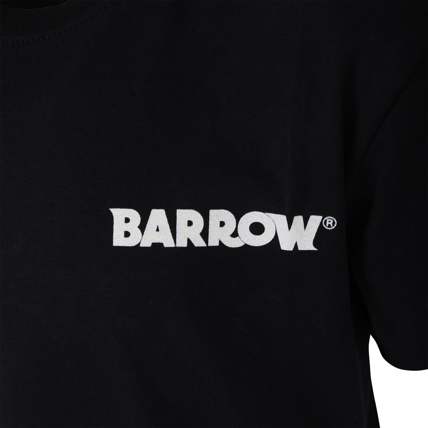 Shop Barrow Black T-shirt For Kids With Smiley Face And Logo In Nero