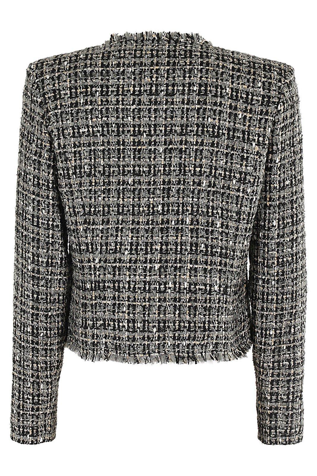 IRO BRUNAH TWEED ROUND-COLLARED JACKET 