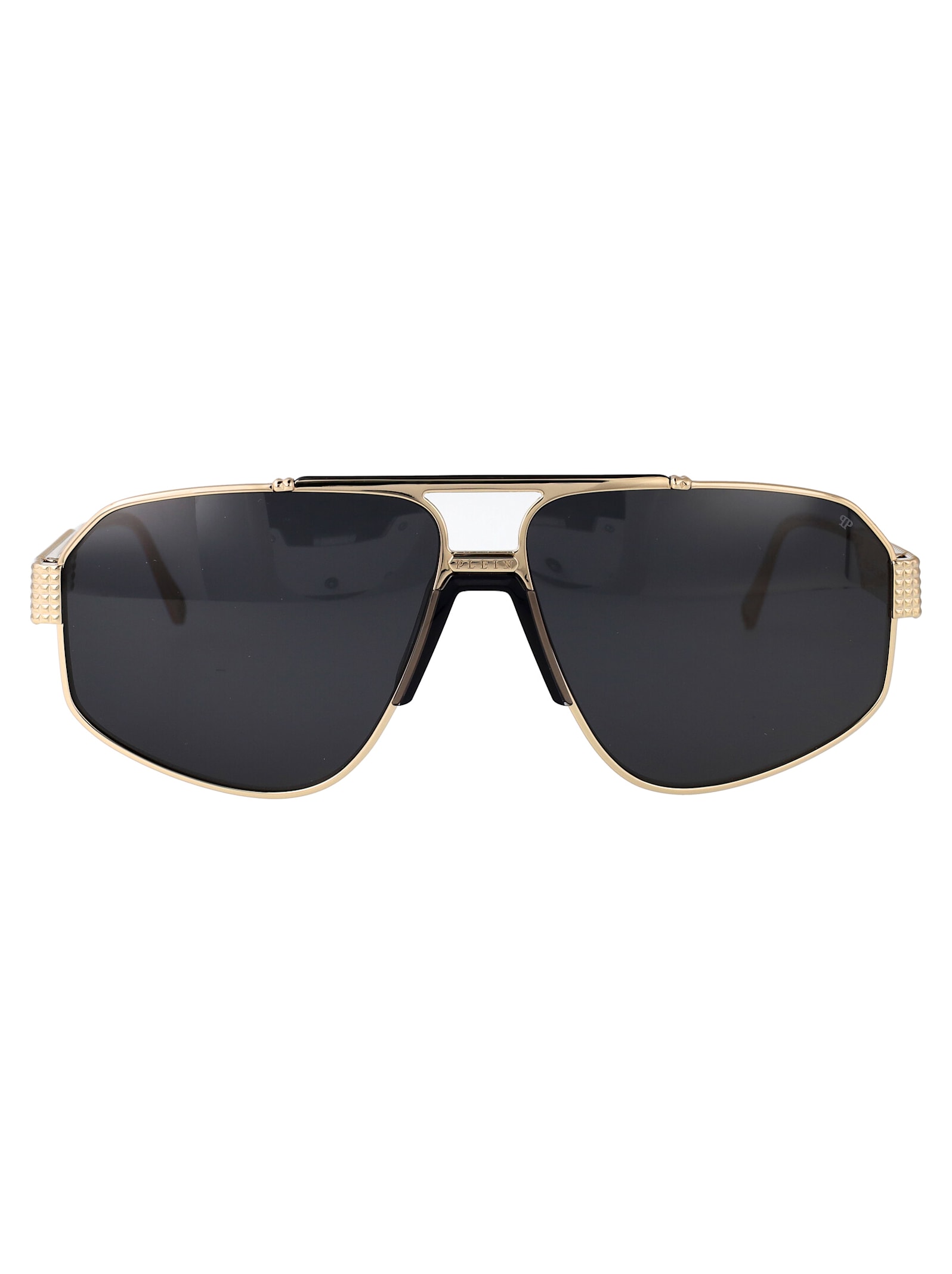 Philipp Plein Plein Rock Superhero Sunglasses In Pale Gold Black