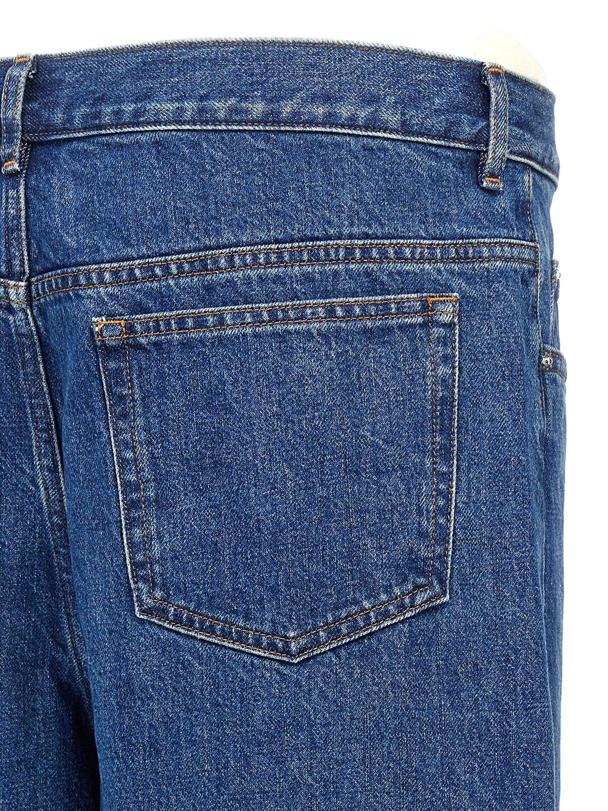 Apc Indigo Blue Cotton Straight-leg Jeans In Ial Washed Indigo