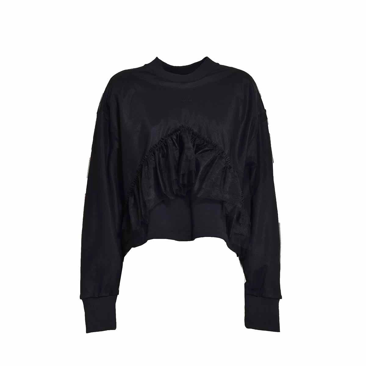 MSGM RUFFLED CREWNECK SWEATSHIRT 