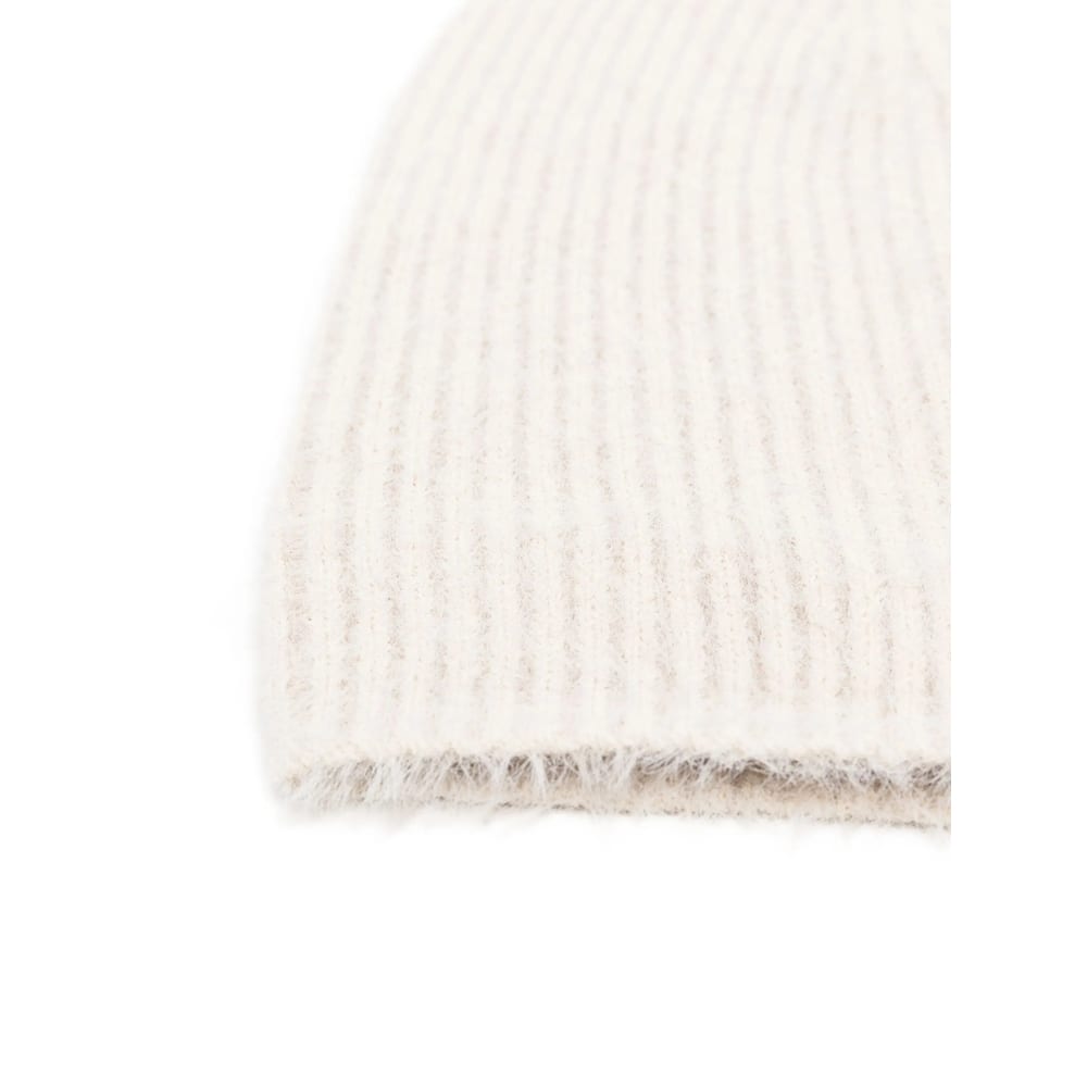 Uma Wang Ribbed Beanie In White