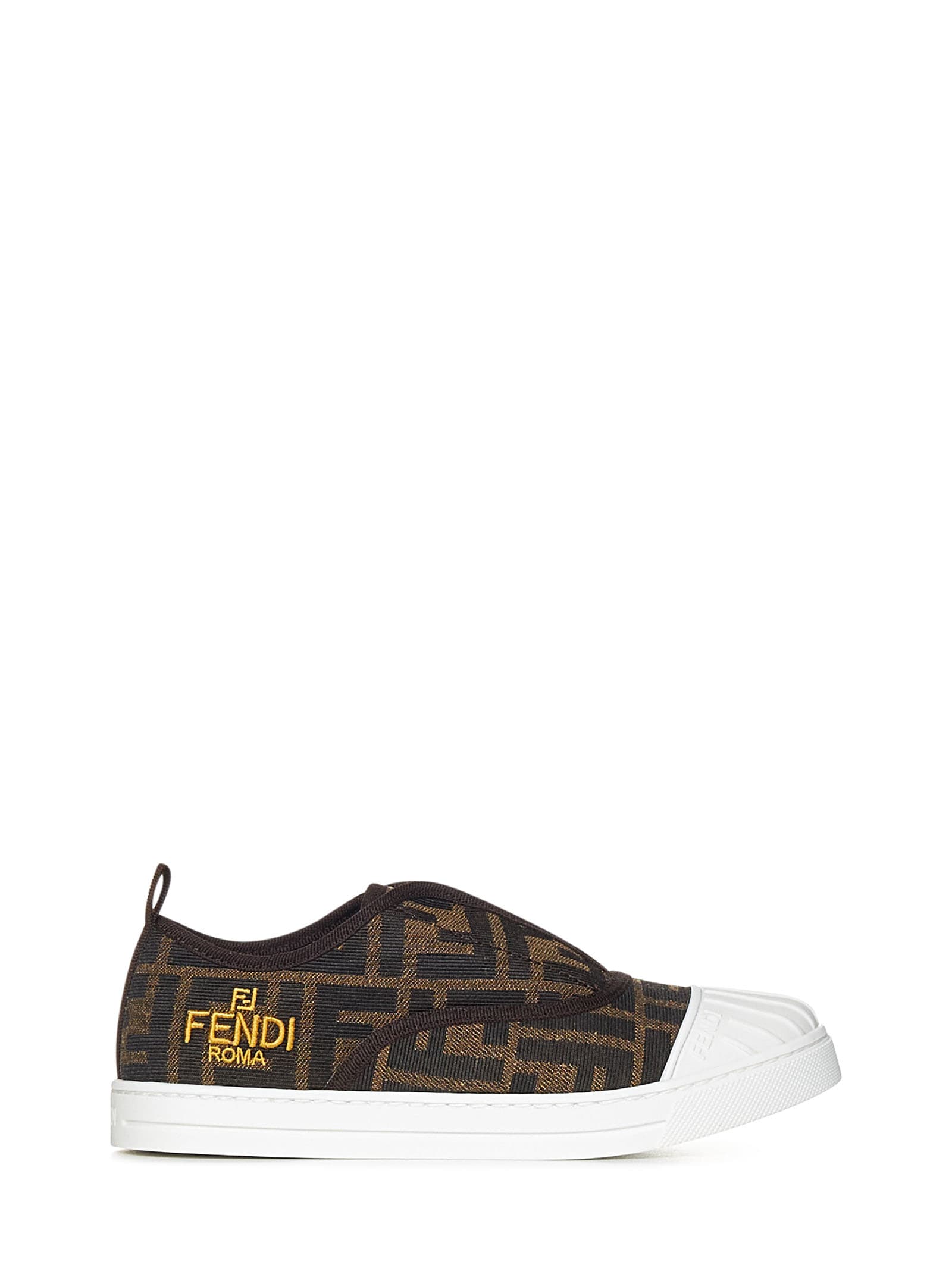 Shop Fendi Sneakers In Brown