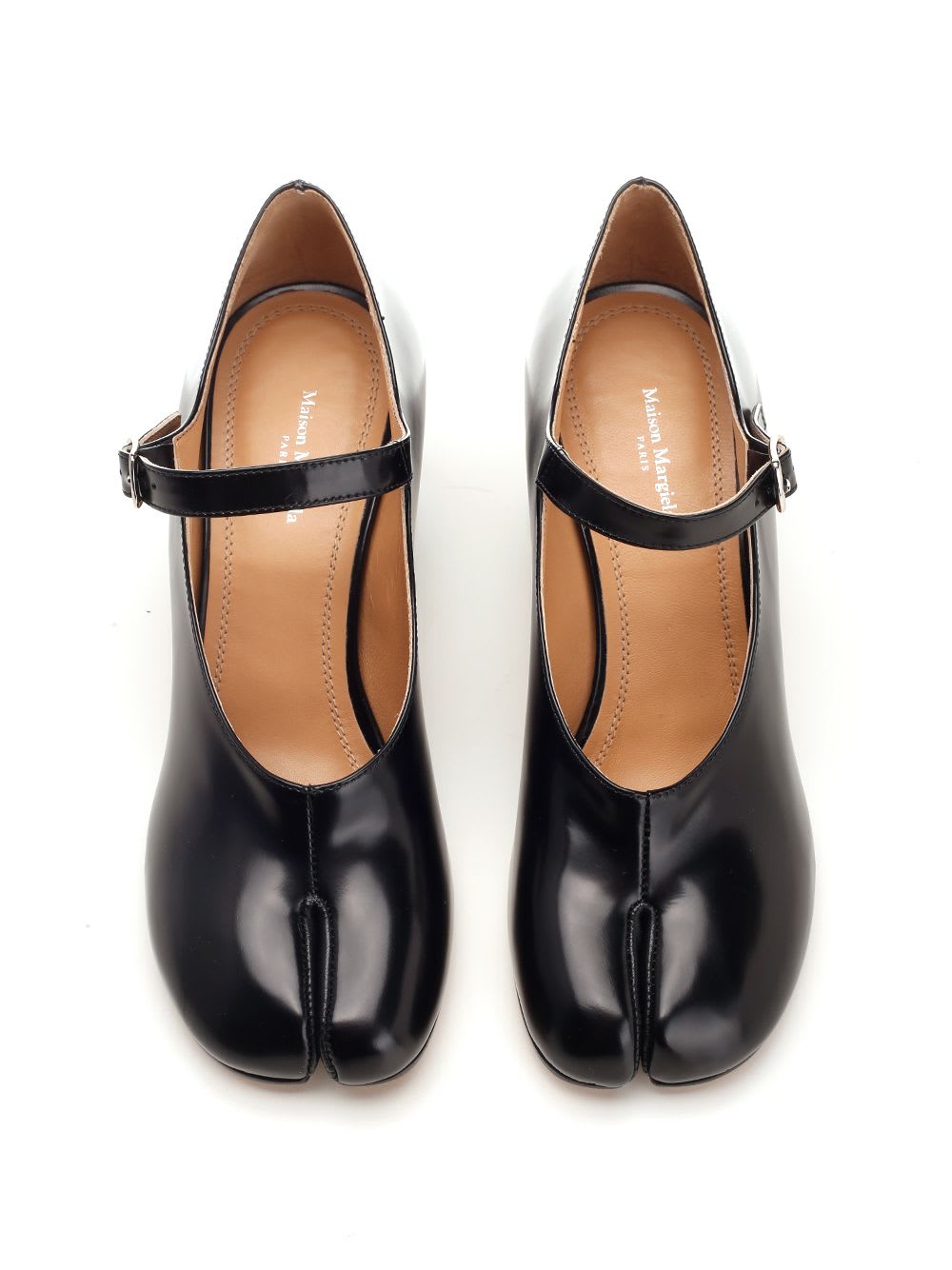 Shop Maison Margiela Mary-jane Tabi In Black