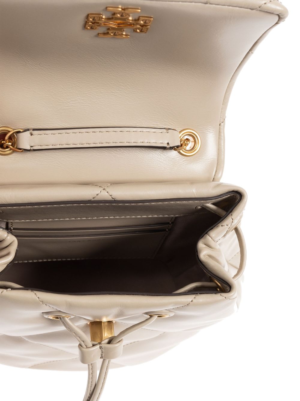 Tory Burch Kira Diamond Small Leather Backpack In White