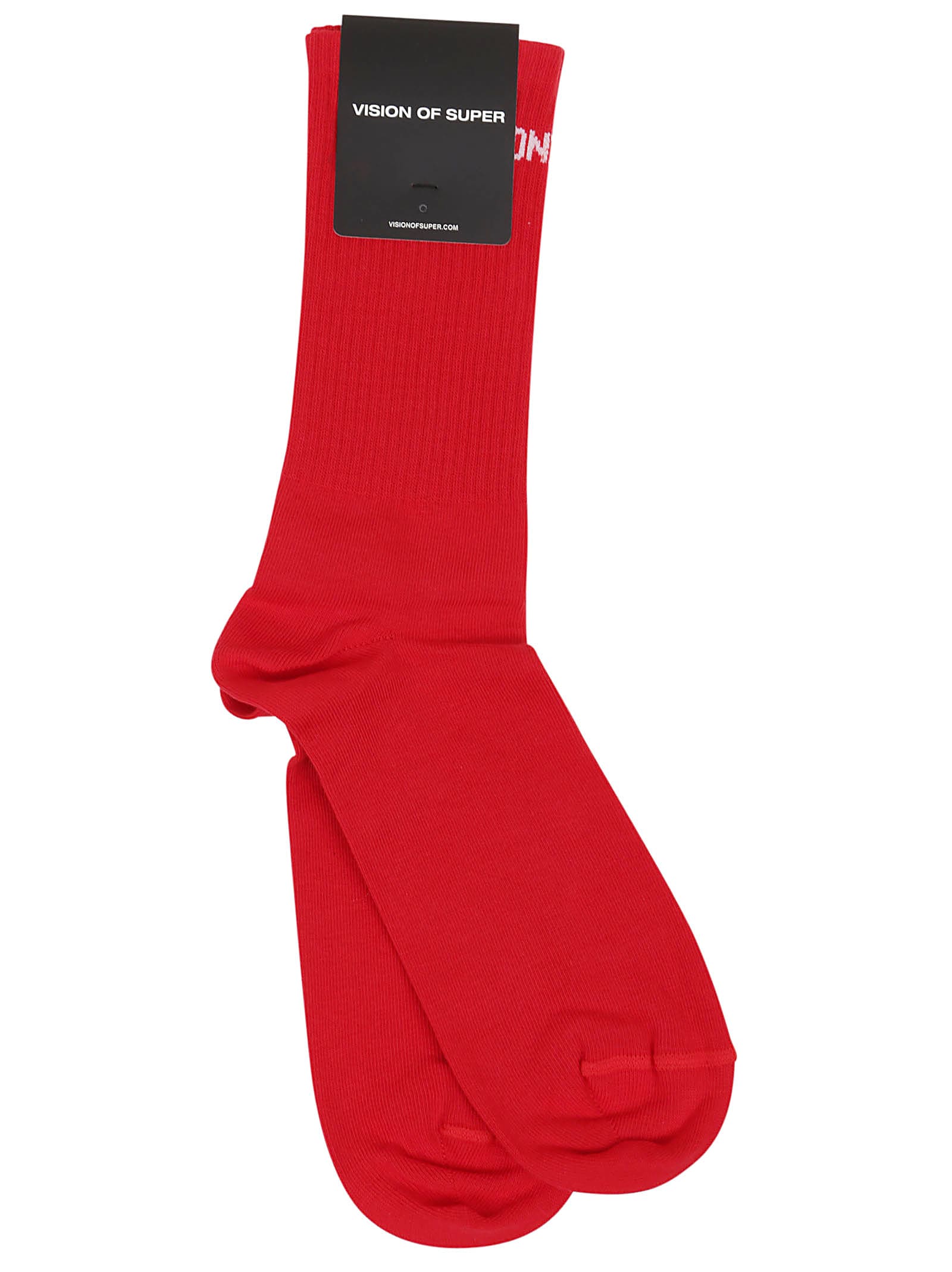 Vision of Super Red Socks With White Logo